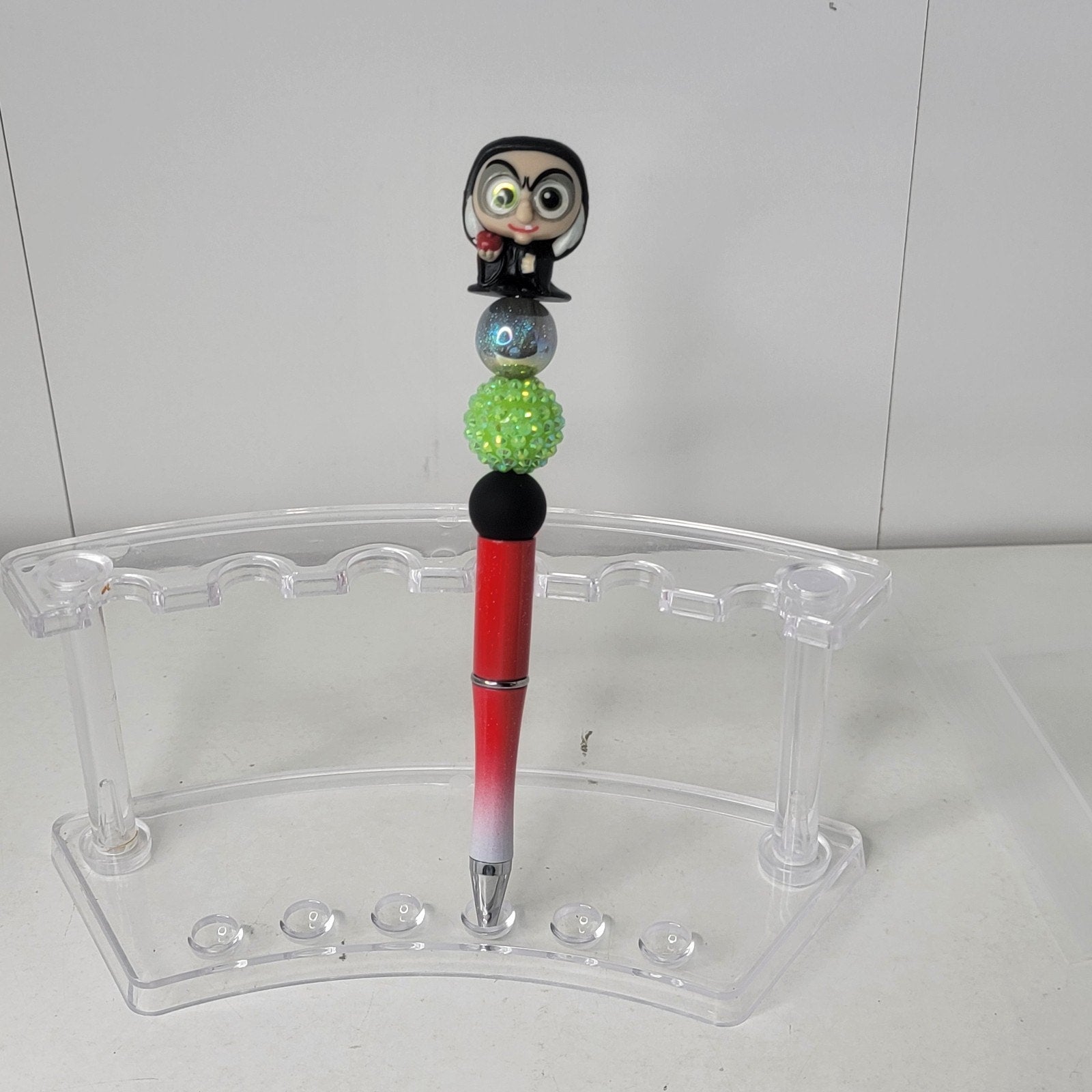 Handmade Beaded Pen Disney Villains Evil Queen Old Hag Poison Apple Writing