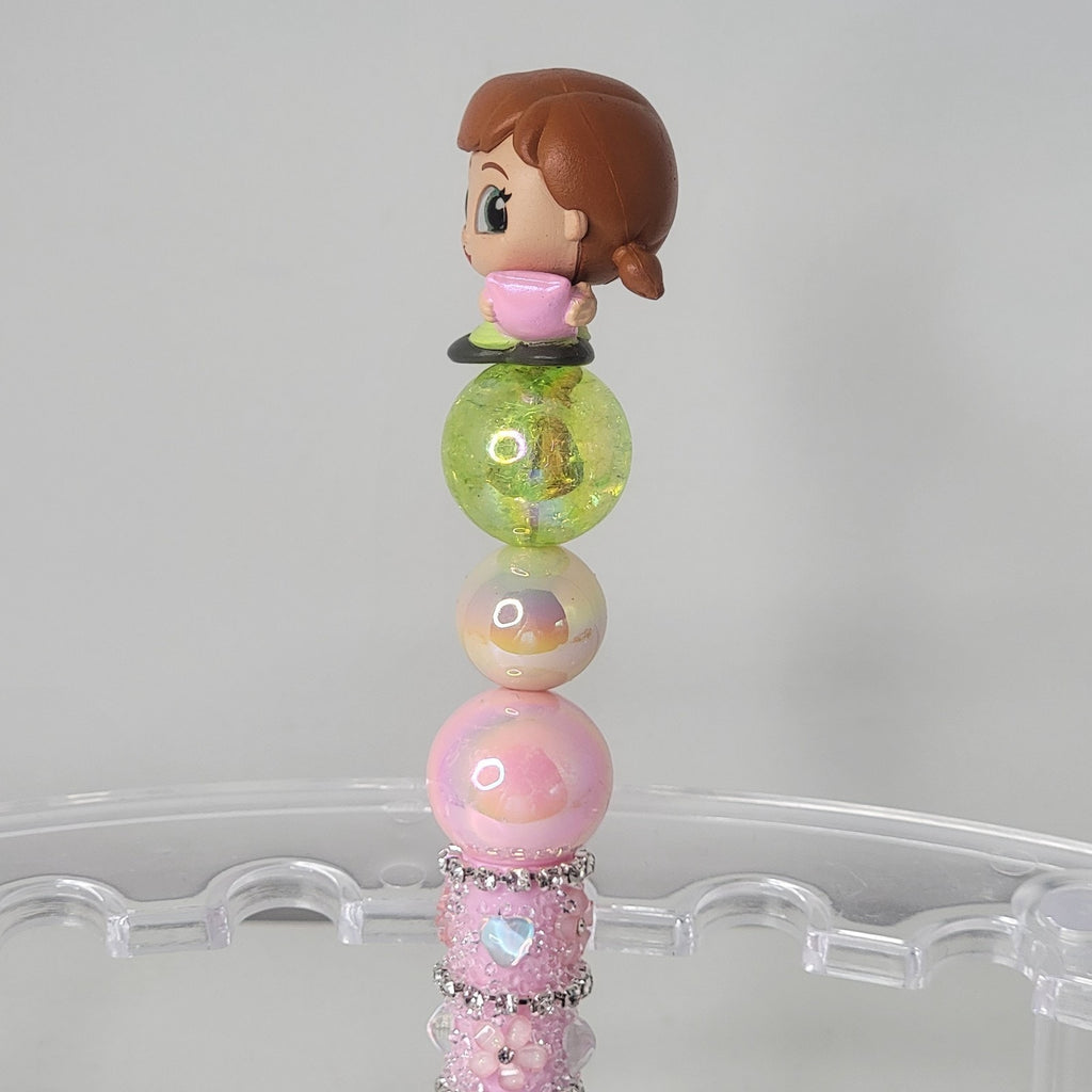 Disney Frozen Anna Handmade Beaded Pen Cute Character Writing Gift Young Girl