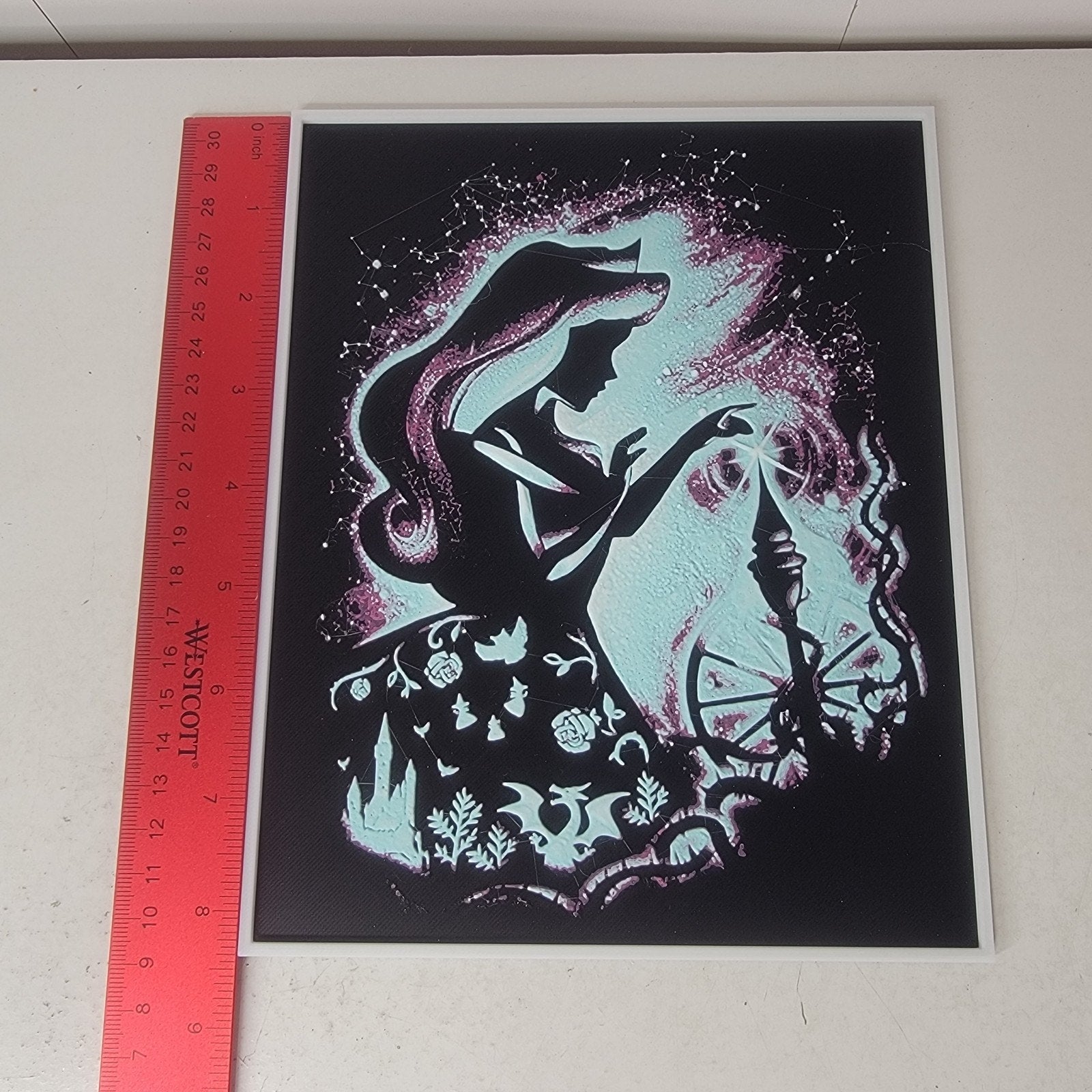 3D Printed Aurora Silhouette Wall Art Plaque By LMP Creations Sleeping Beauty