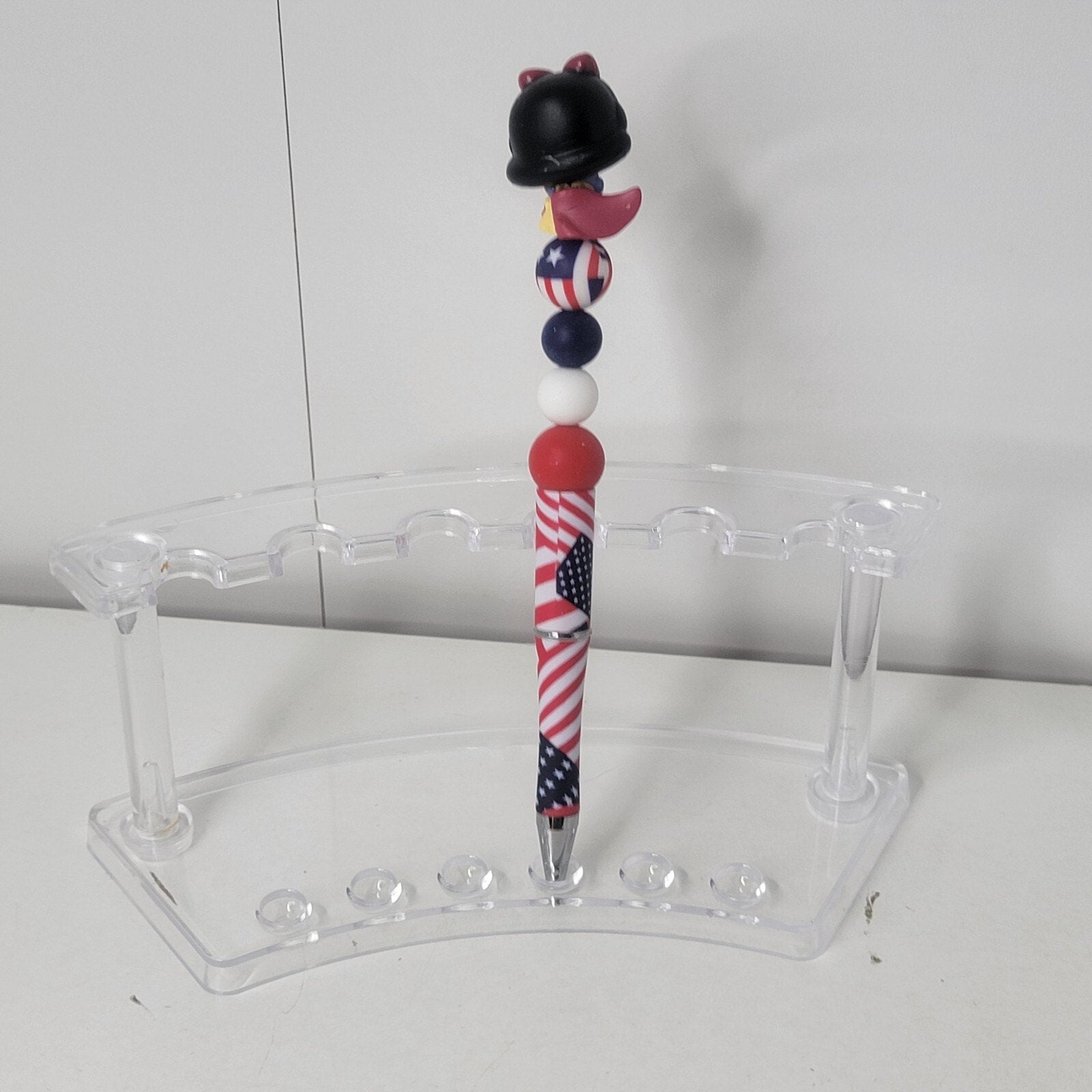 Disney Doorables Beaded Pen Snow White Basket of Apples Patriotic USA Flag
