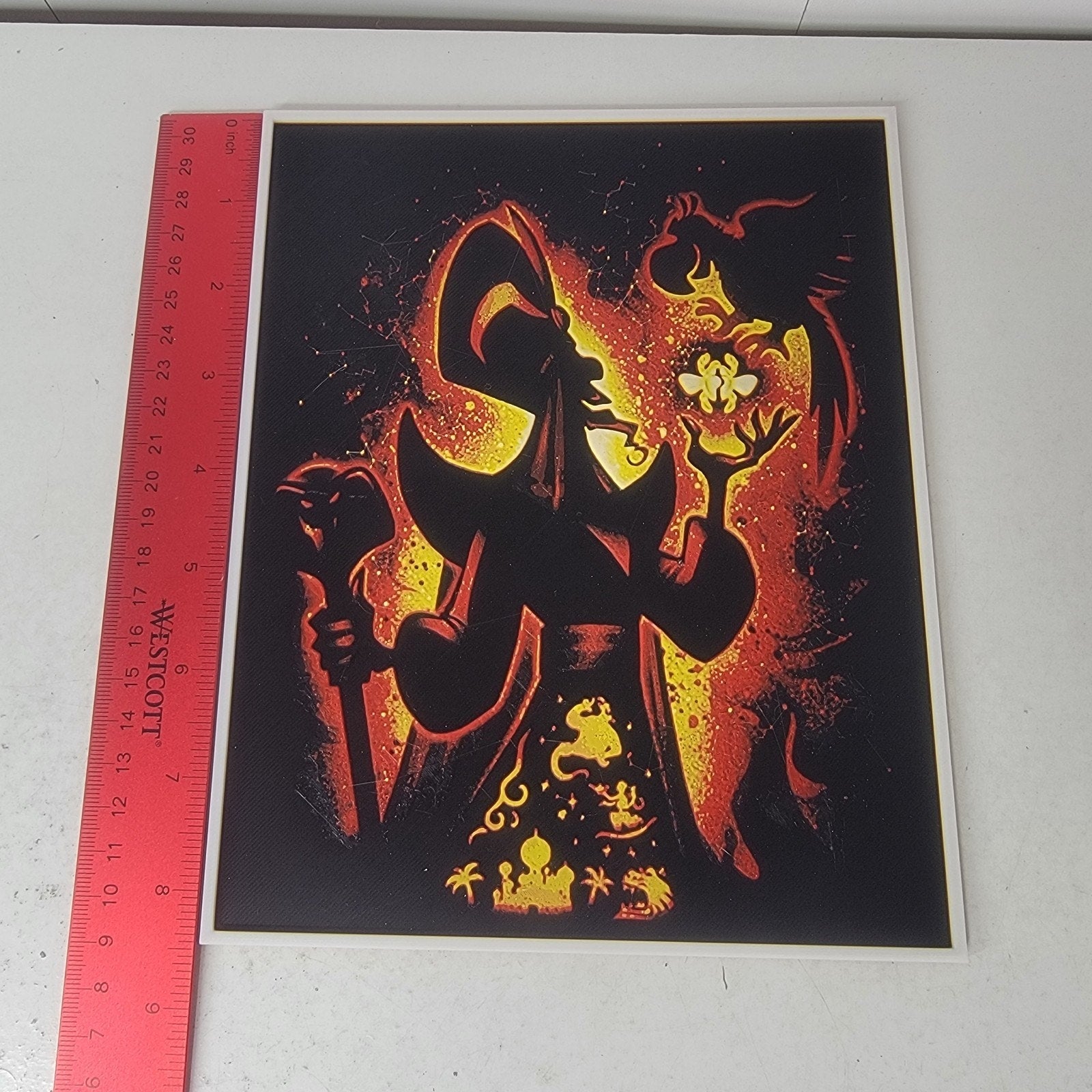 3D Printed Jafar from Aladdin Silhouette Wall Art Plaque By LMP Creations