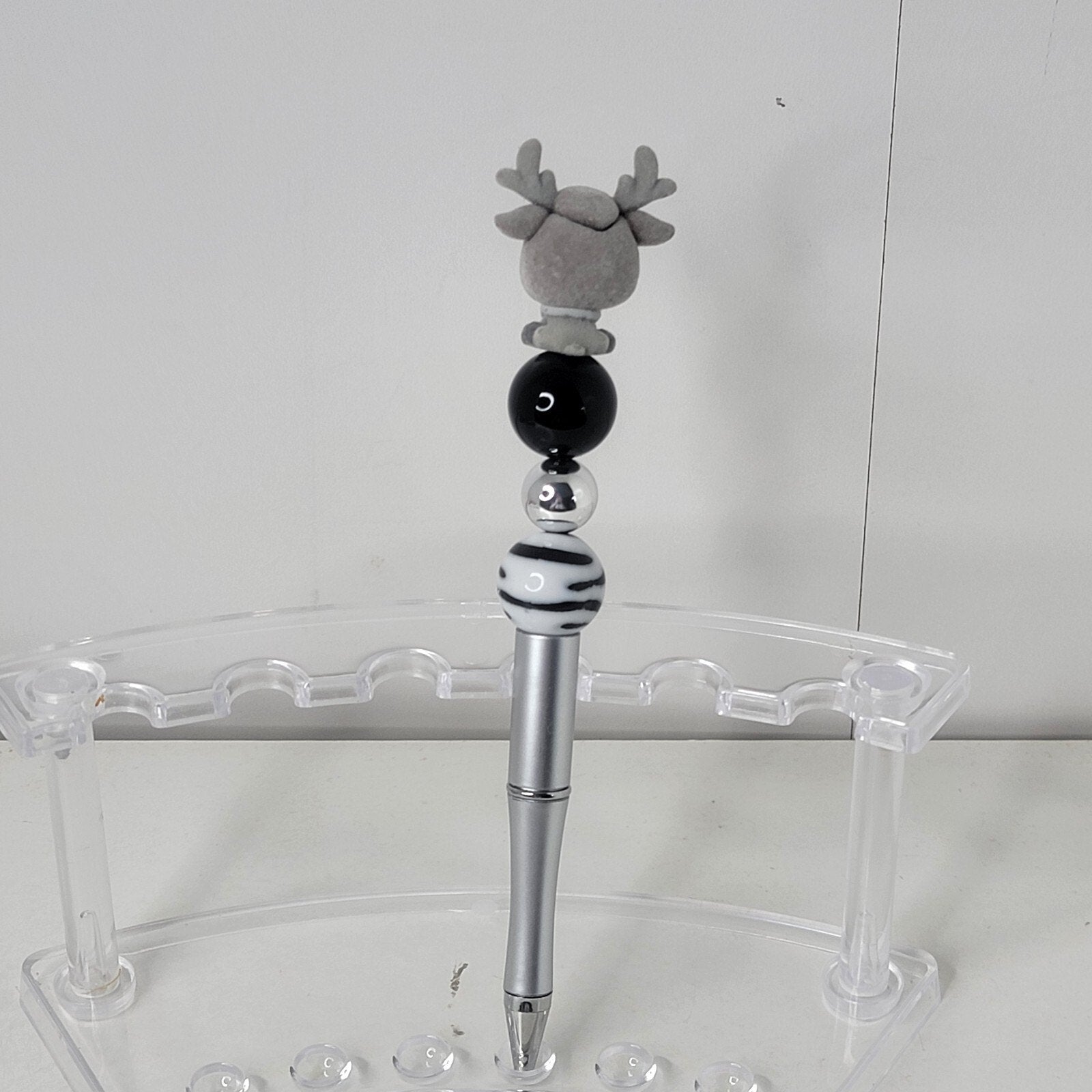 Disney Doorables Beaded Pen Flocked Sven from Frozen Movie Silver Base