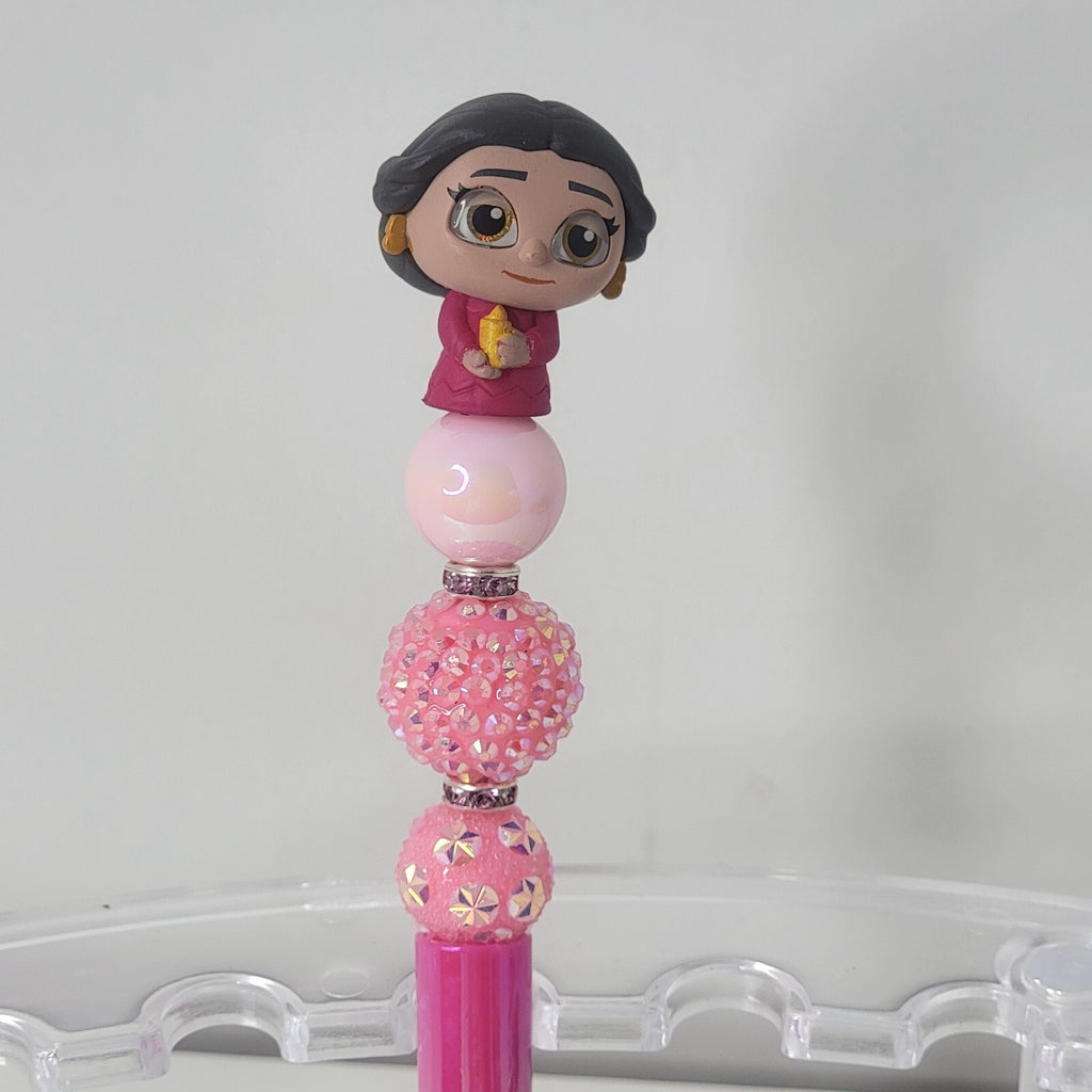 Disney Doorables Beaded Pen Abuela Alma from Encanto UV Base Pink Beads