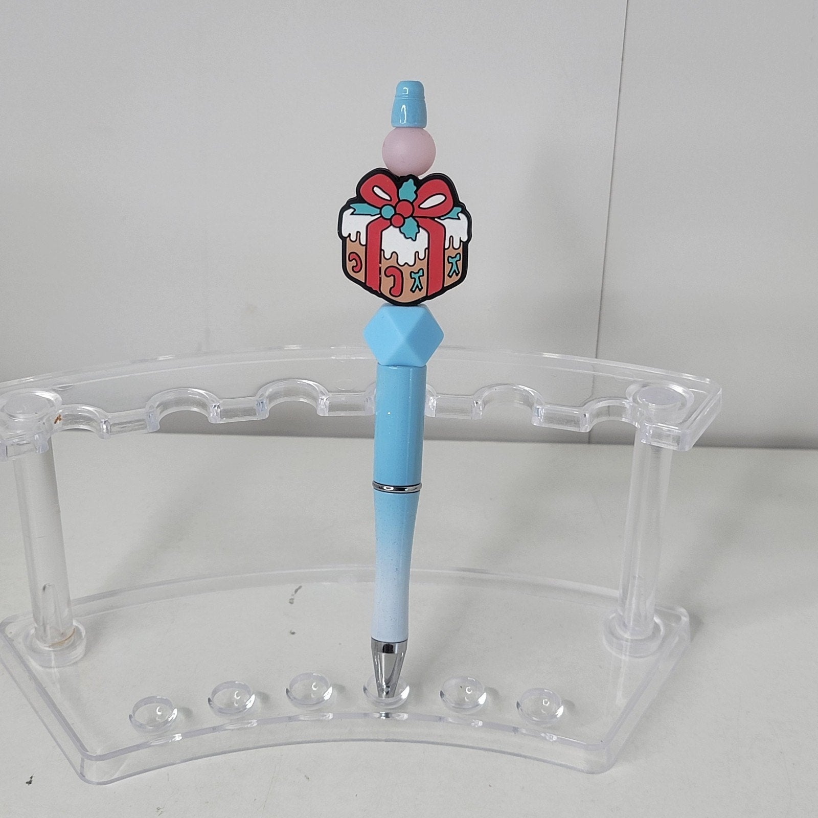 Blue Gift Box Pen Christmas Holiday Writing Collectible Cute Stationery Gift