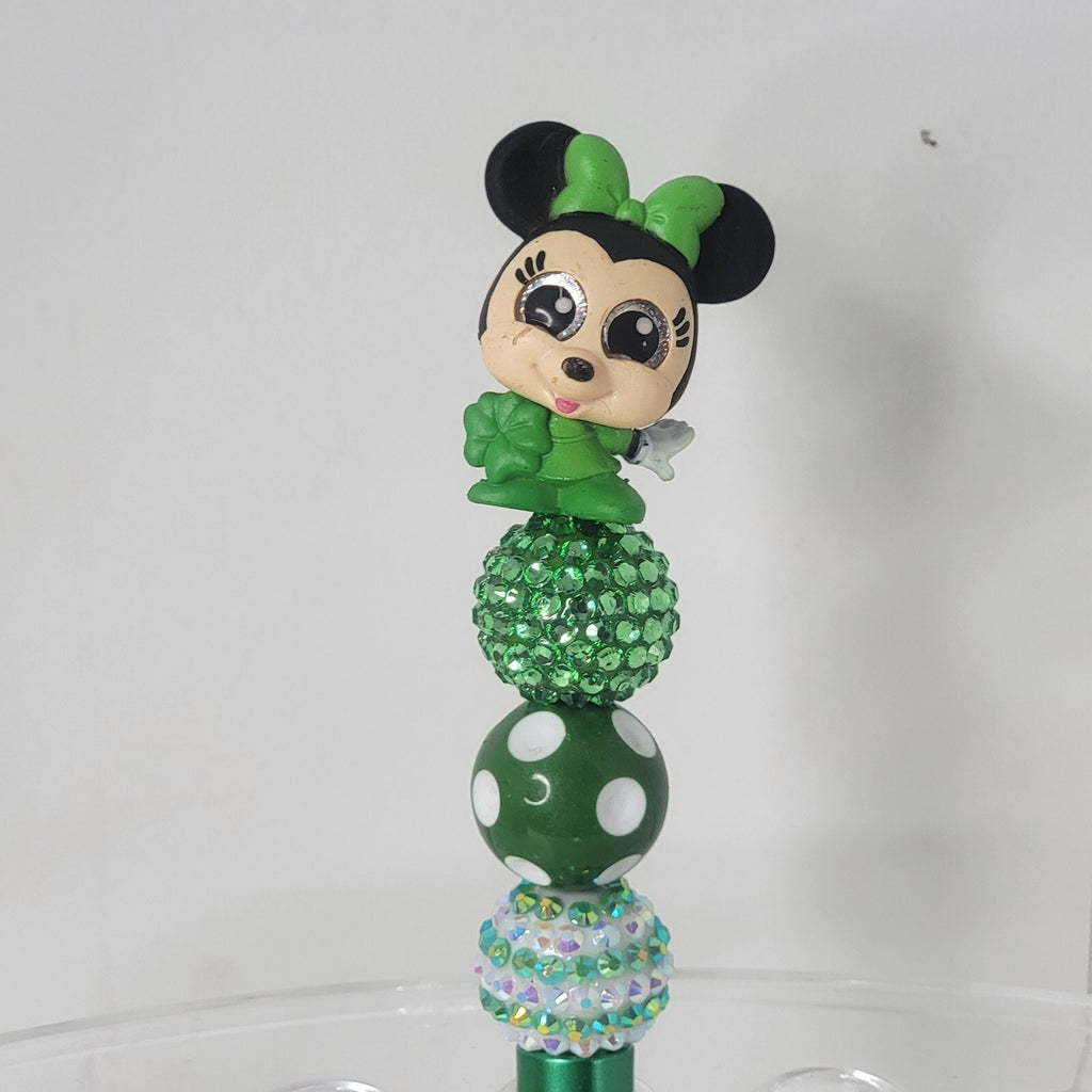 Disney Doorables Beaded Pen Minnie Mouse from Mickey and Friends 4 Leaf Clover