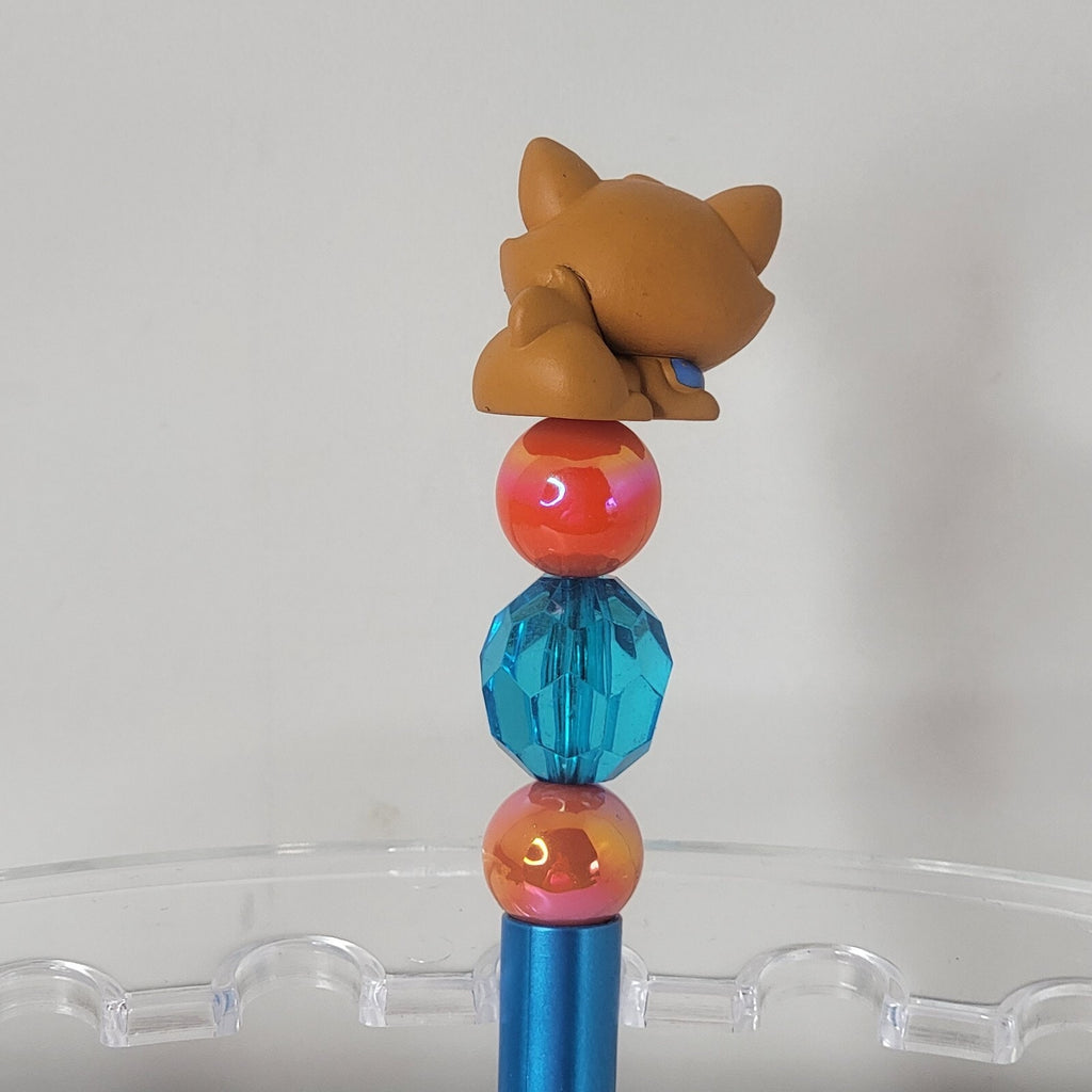 Disney Doorables Beaded Pen Toulouse from Aristocats Movie Orange Kitten