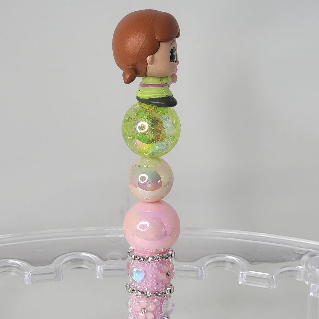Disney Frozen Anna Handmade Beaded Pen Cute Character Writing Gift Young Girl