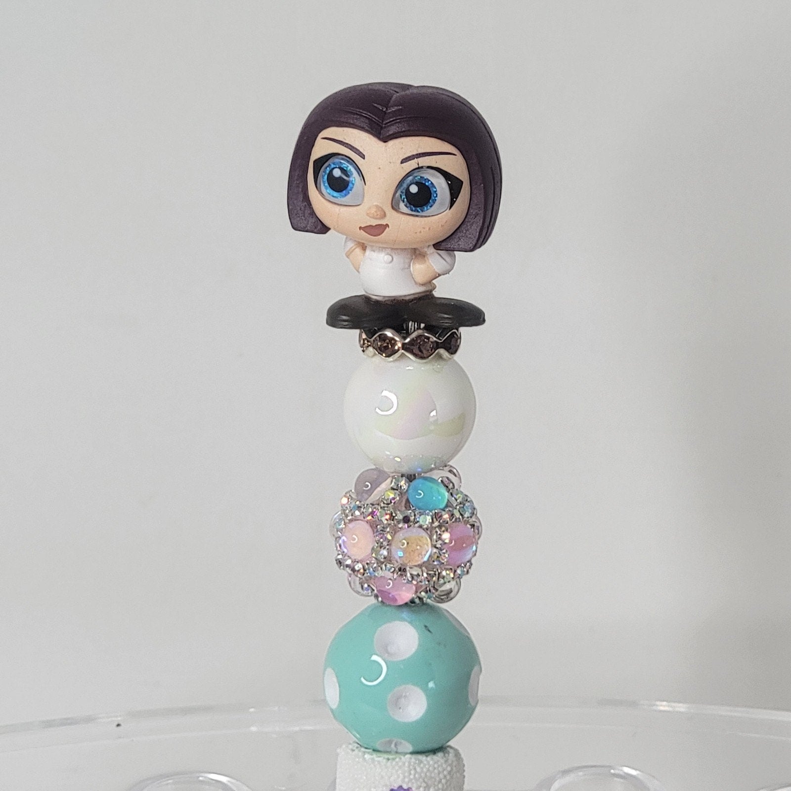 Disney Pixar Ratatouille Colette Doorables Pen Handmade Beaded Chef Gift Display