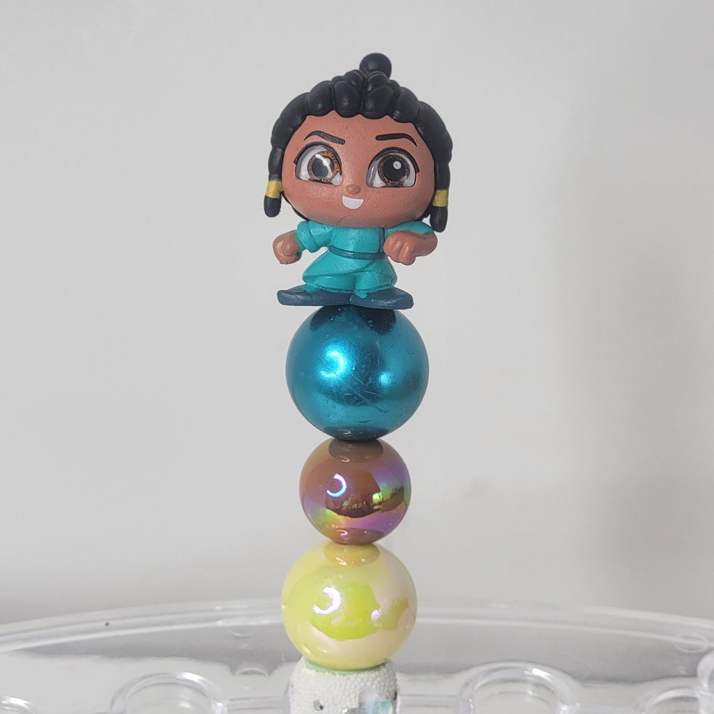 Disney Doorables Young Raya Pen Handmade Beaded Collectible Floral Gems Raya