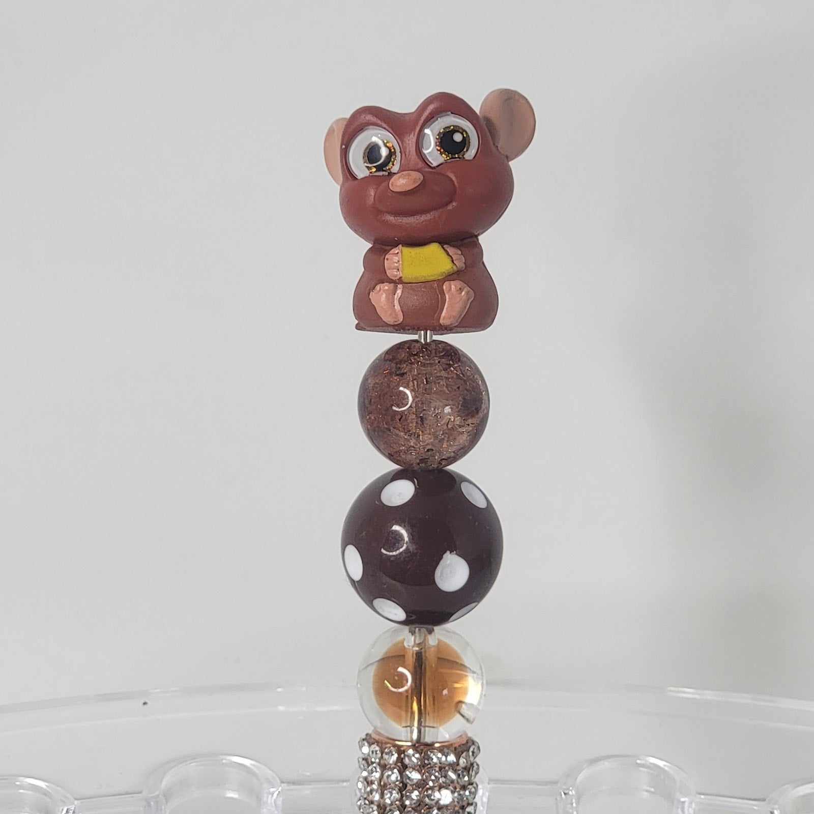 Disney Pixar Ratatouille Emile Doorables Pen Handmade Beaded Foodie Gift Display