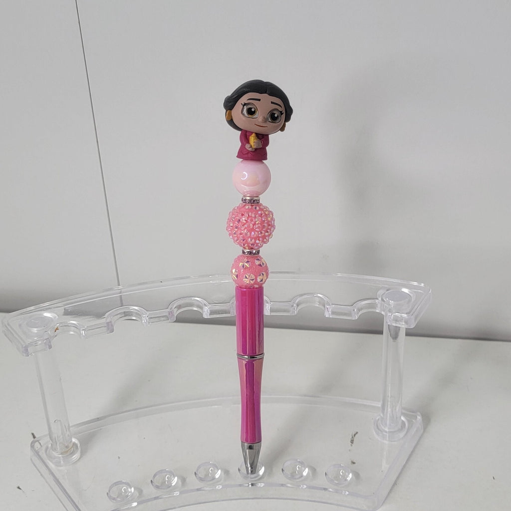 Disney Doorables Beaded Pen Abuela Alma from Encanto UV Base Pink Beads