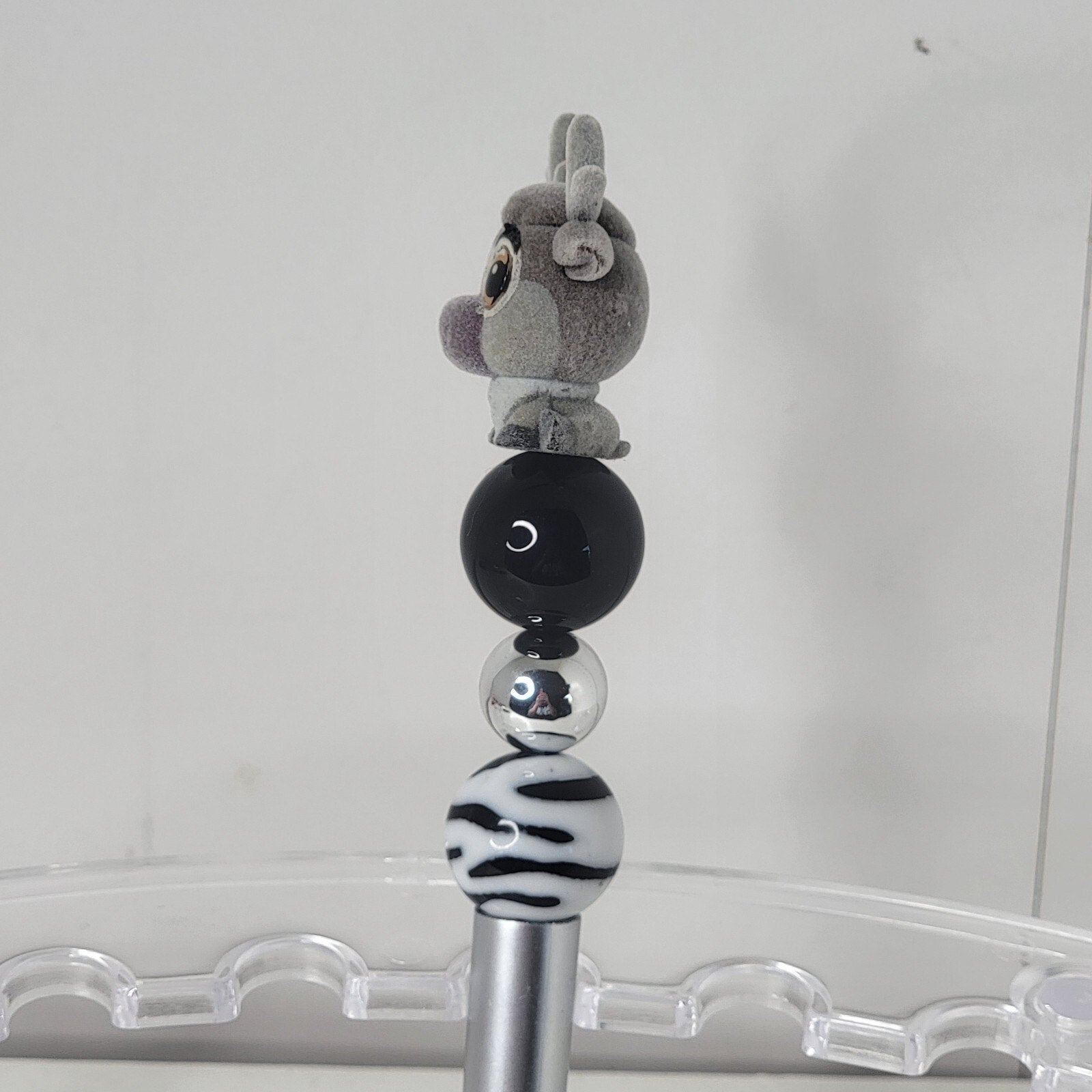 Disney Doorables Beaded Pen Flocked Sven from Frozen Movie Silver Base