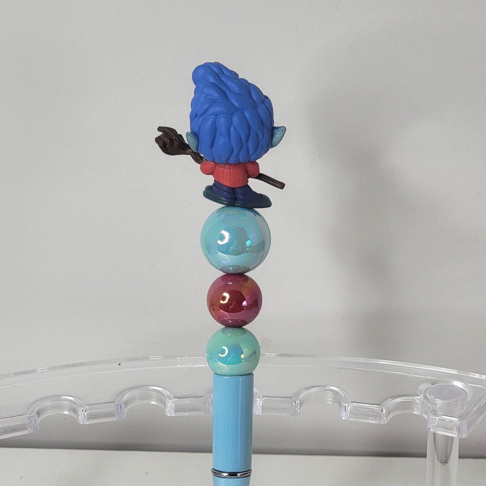 Disney Pixar Onward Ian Lightfoot Doorables Pen Handmade Beaded Elf Gift Display
