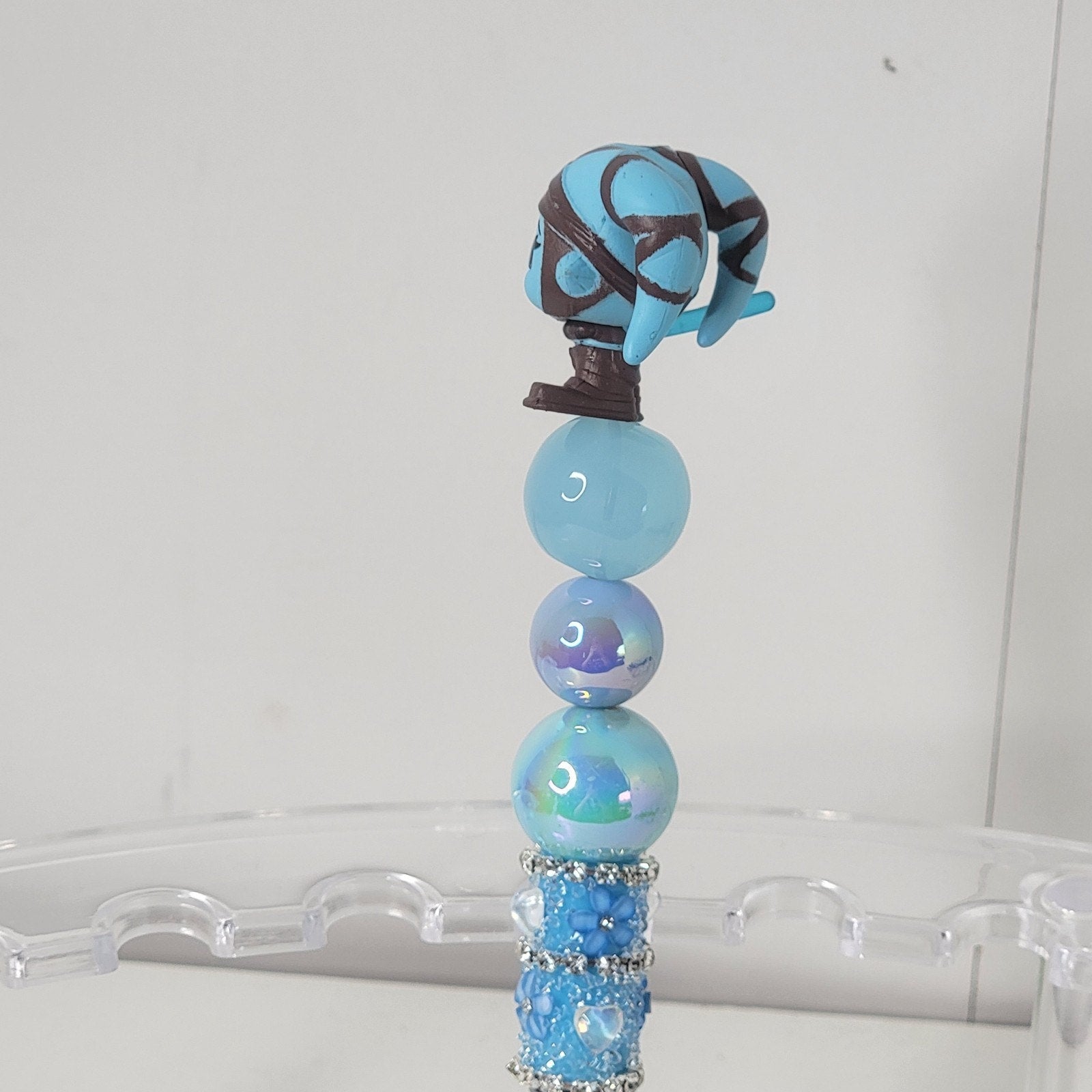 Aayla Secura Beaded Pen Star Wars Disney Doorables Galaxy Peek Handmade Topper