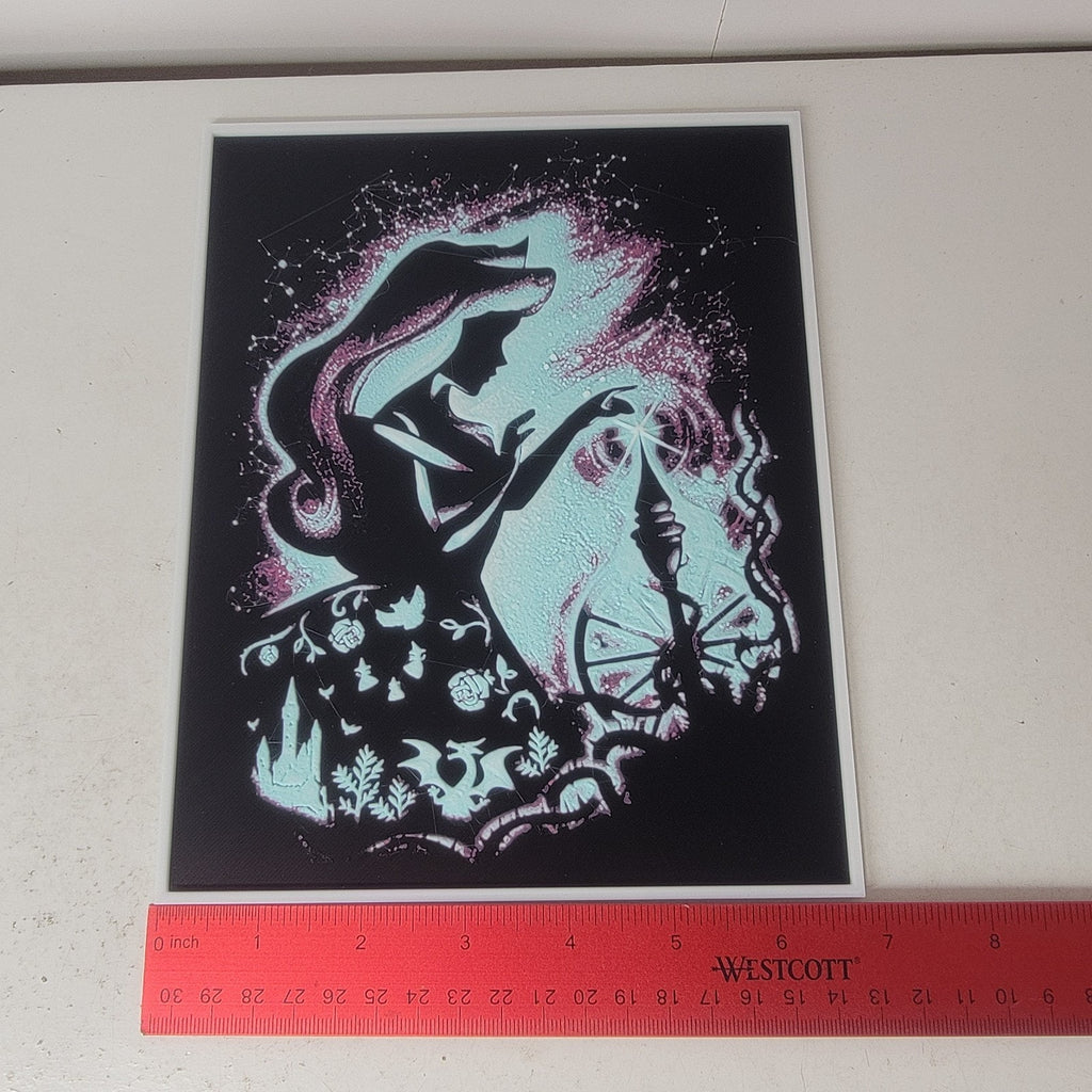 3D Printed Aurora Silhouette Wall Art Plaque By LMP Creations Sleeping Beauty