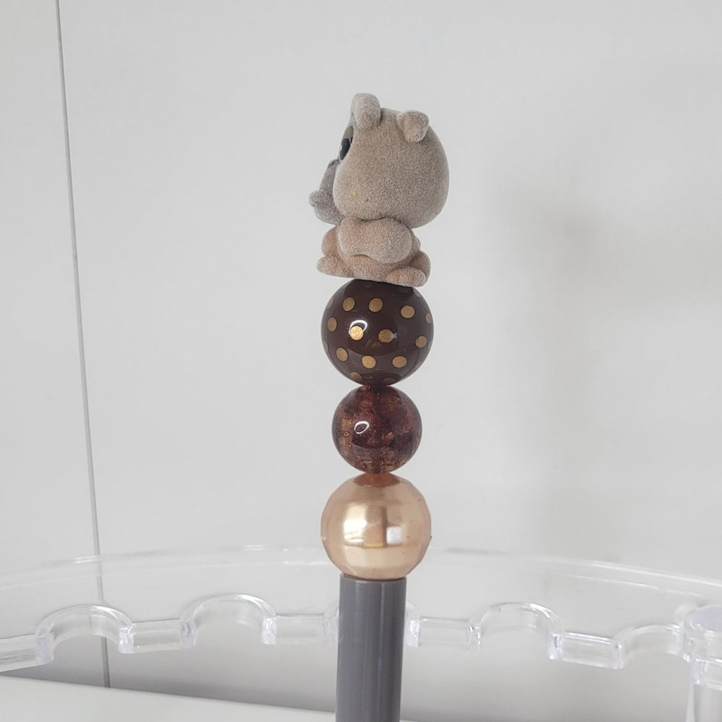 Disneyana Disney Francis Character Pen Gray Gold Brown Beaded Design
