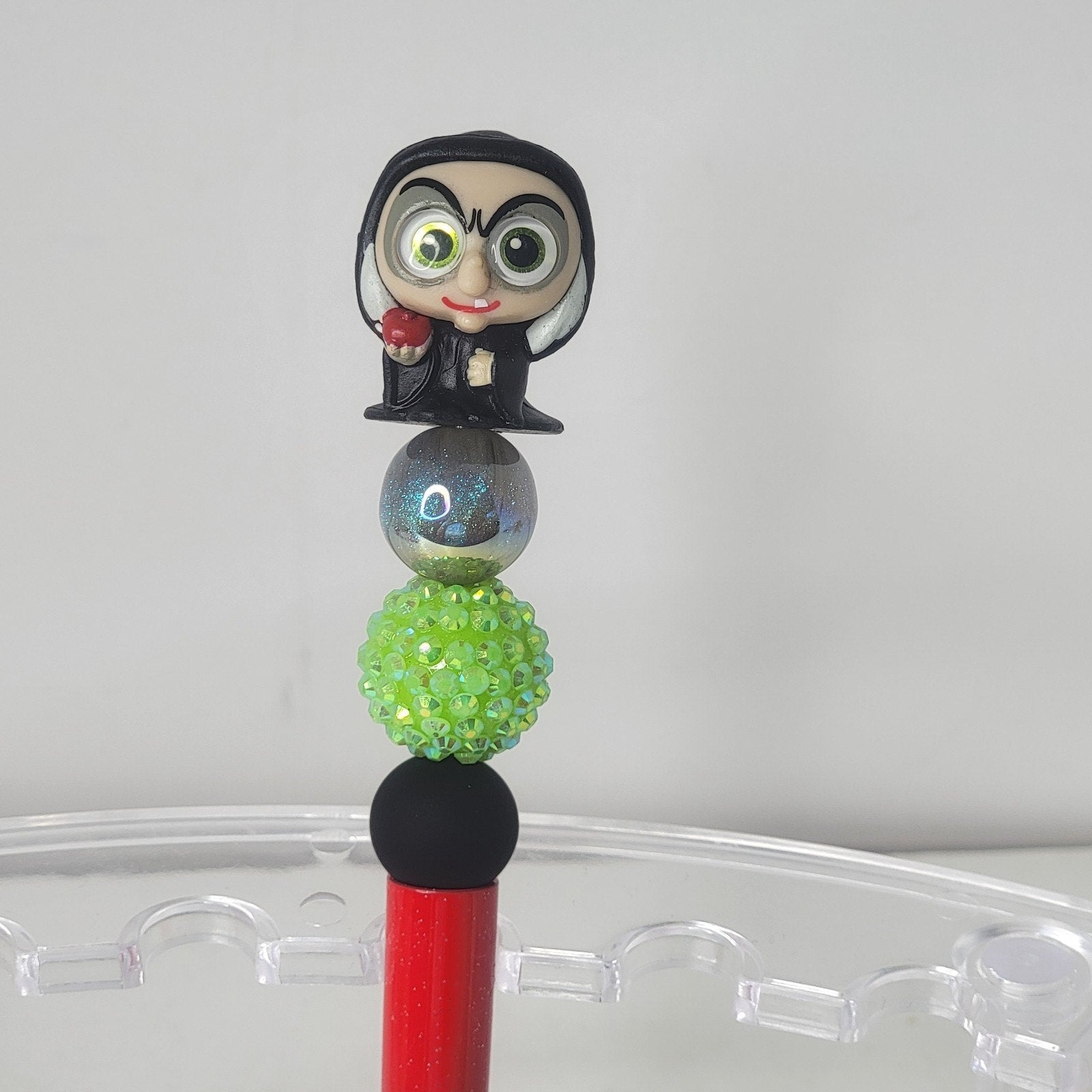 Handmade Beaded Pen Disney Villains Evil Queen Old Hag Poison Apple Writing