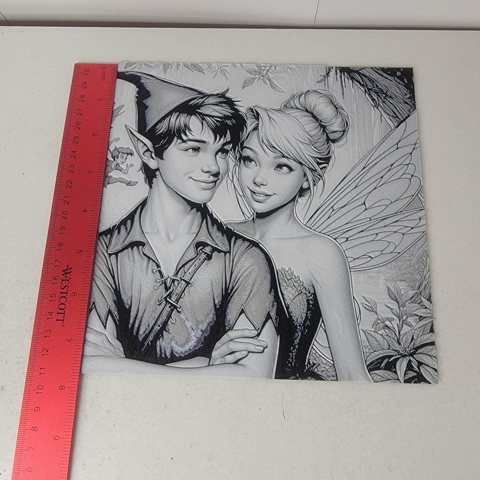 3D Printed Peter Pan And Tinker Bell Portrait Wall Art Plaque By LMP Creations