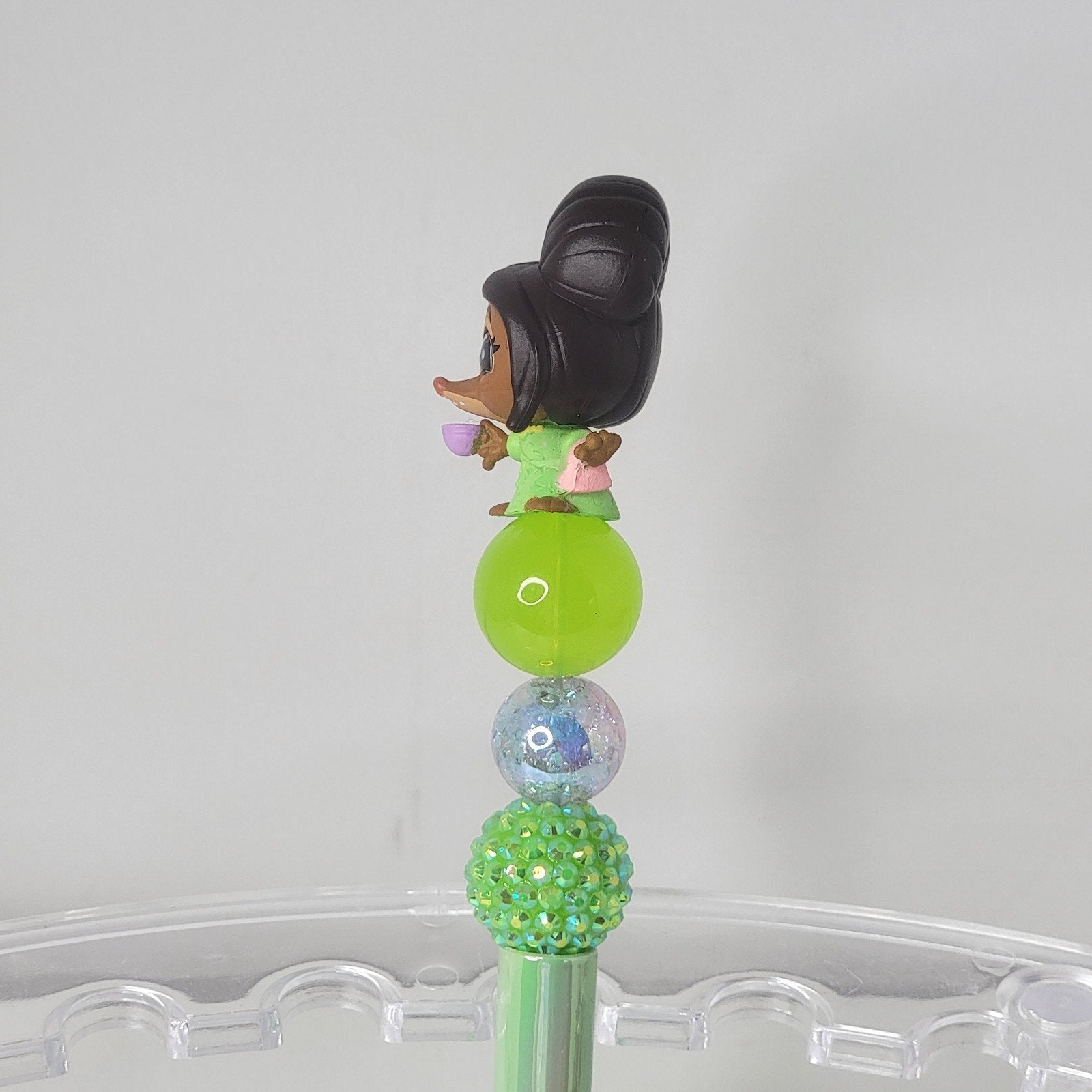 Handmade Disney Fru Fru Zootopia Pen Beaded Glitter Writing Gift Green Color