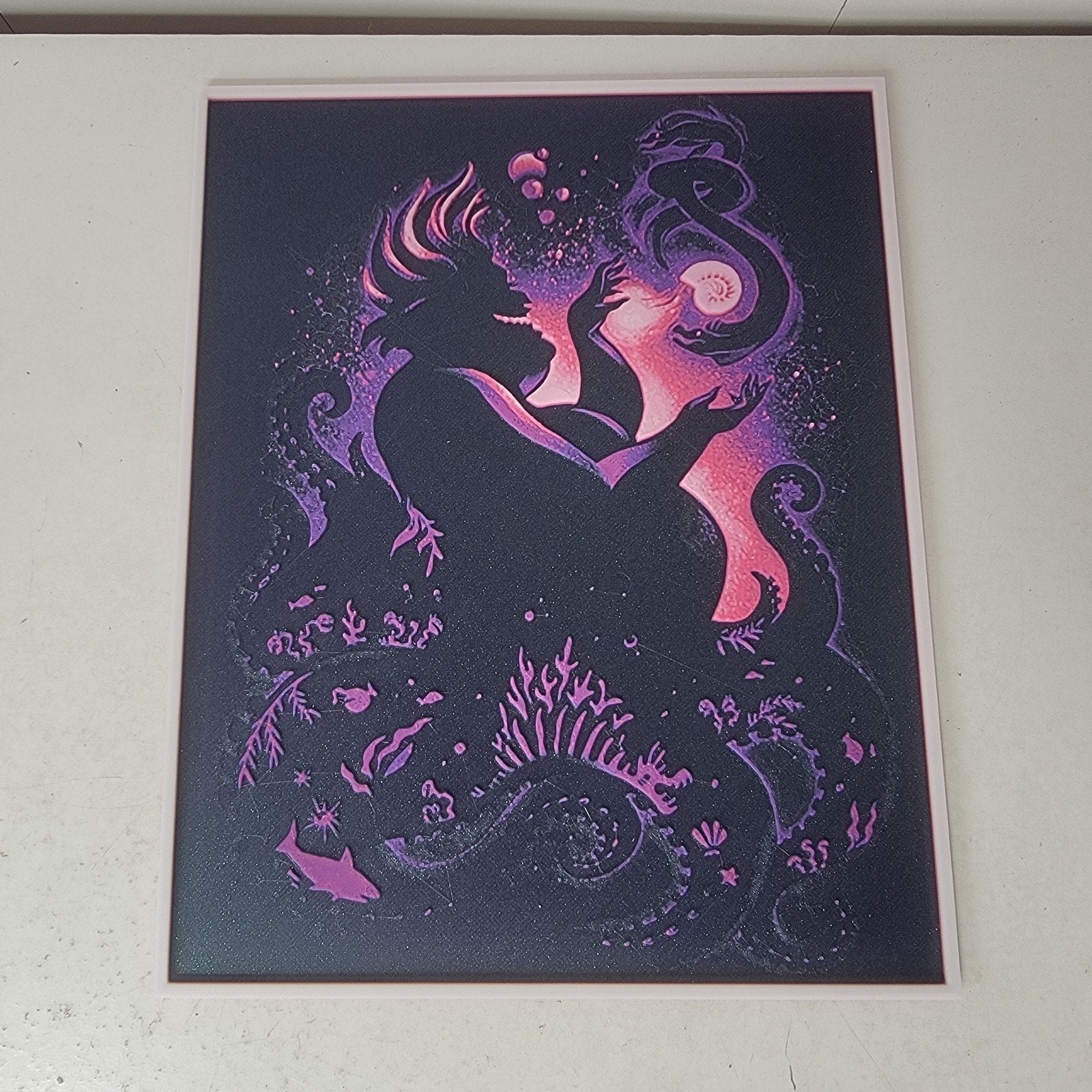 3D Printed Ursula Silhouette Wall Art Plaque The little Mermaid By LMP Creations