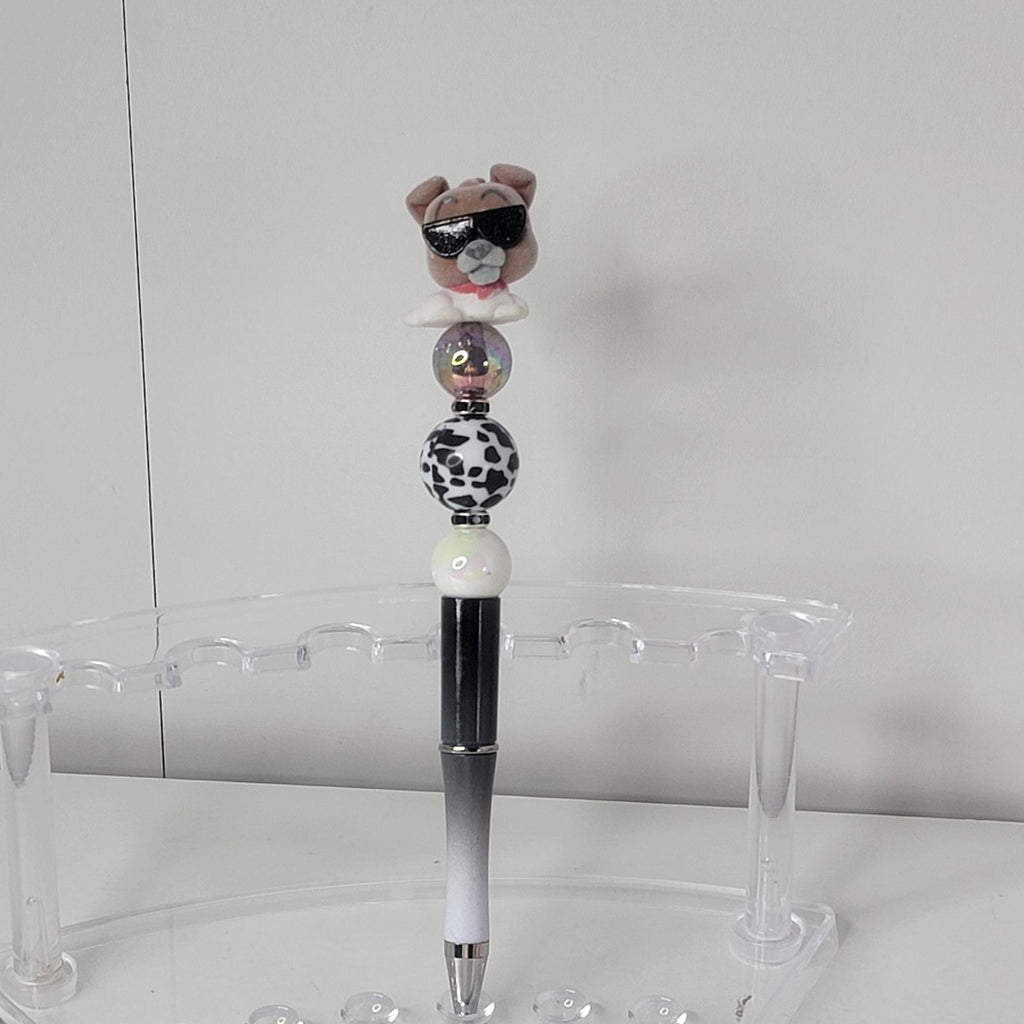 Disneyana Dodger Dog Pen 6.5 Inch Black White Beads Ink