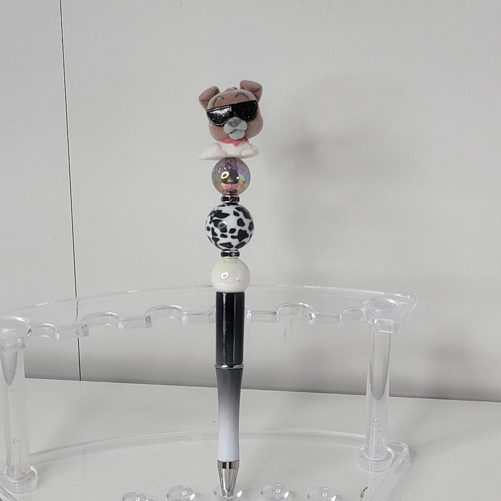 Disneyana Dodger Dog Pen 6.5 Inch Black White Beads Ink