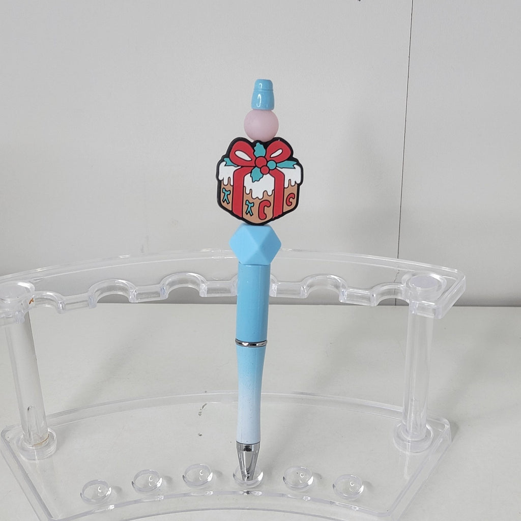Blue Gift Box Pen Christmas Holiday Writing Collectible Cute Stationery Gift