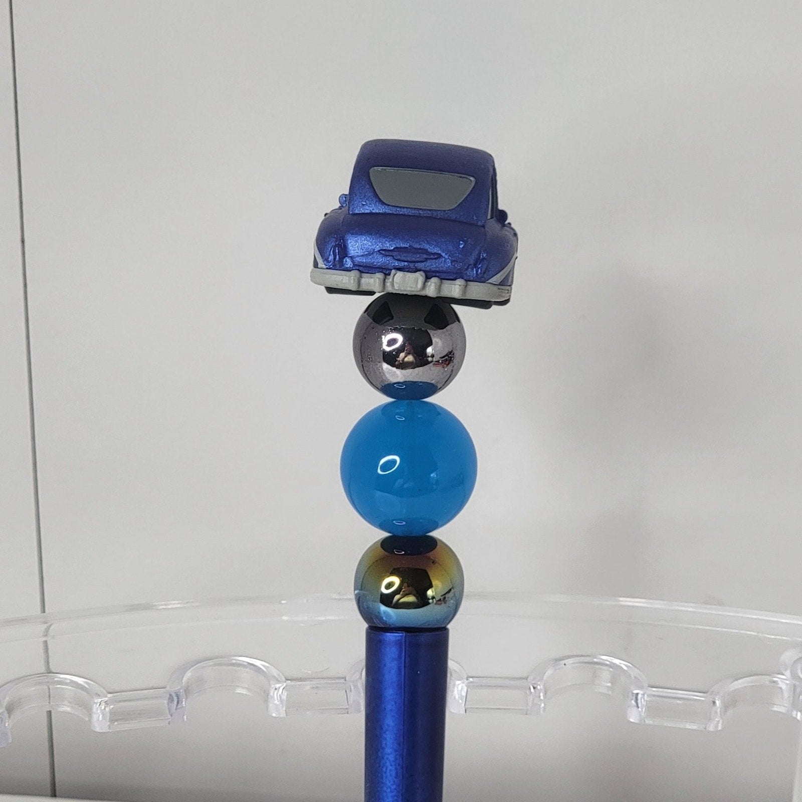 Disney Cars Blue Doc Hudson Disneyana Pen with Beaded Design 6.5in