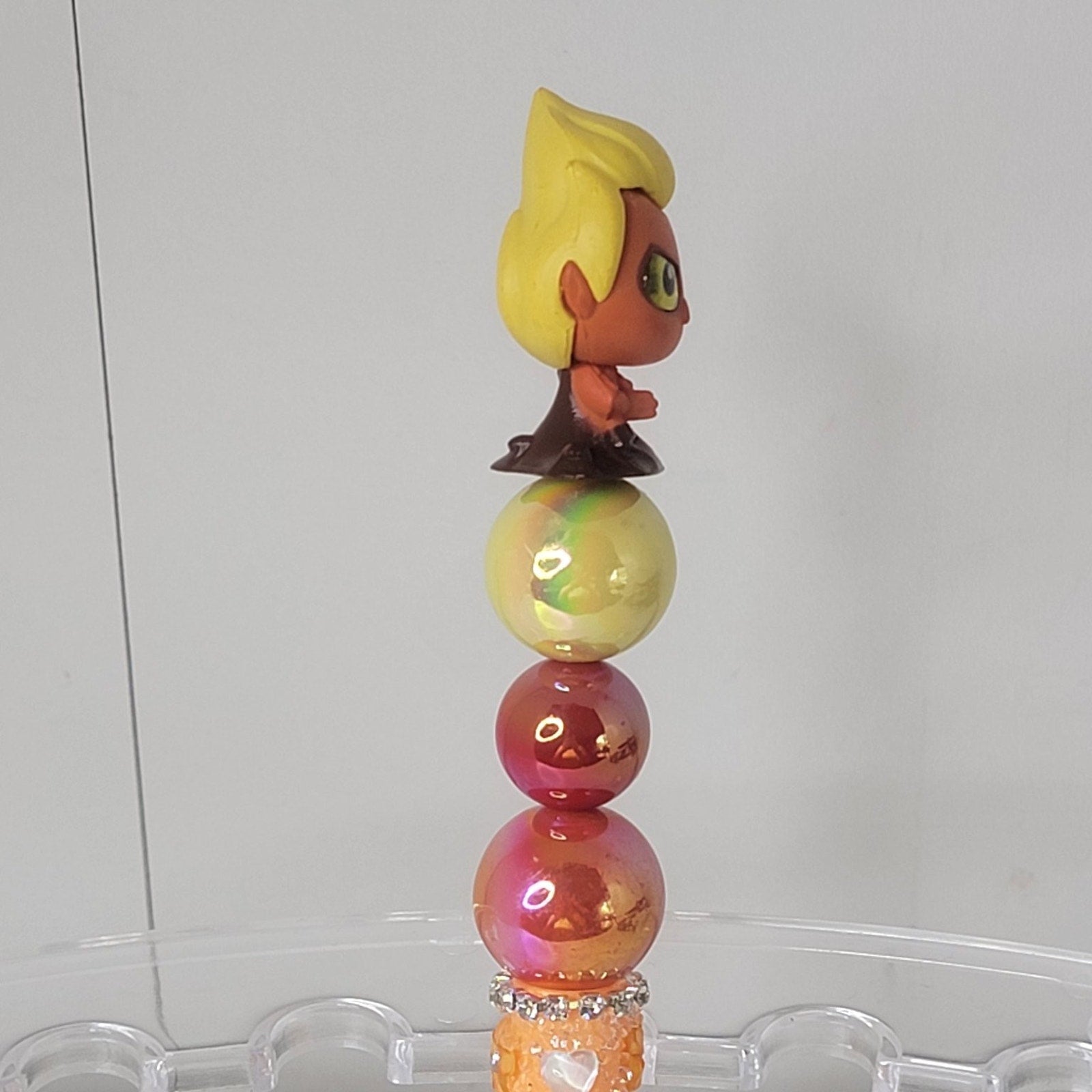 Hades Disneyana Pen 7.5in Orange Beaded Figurine Ink Collectible