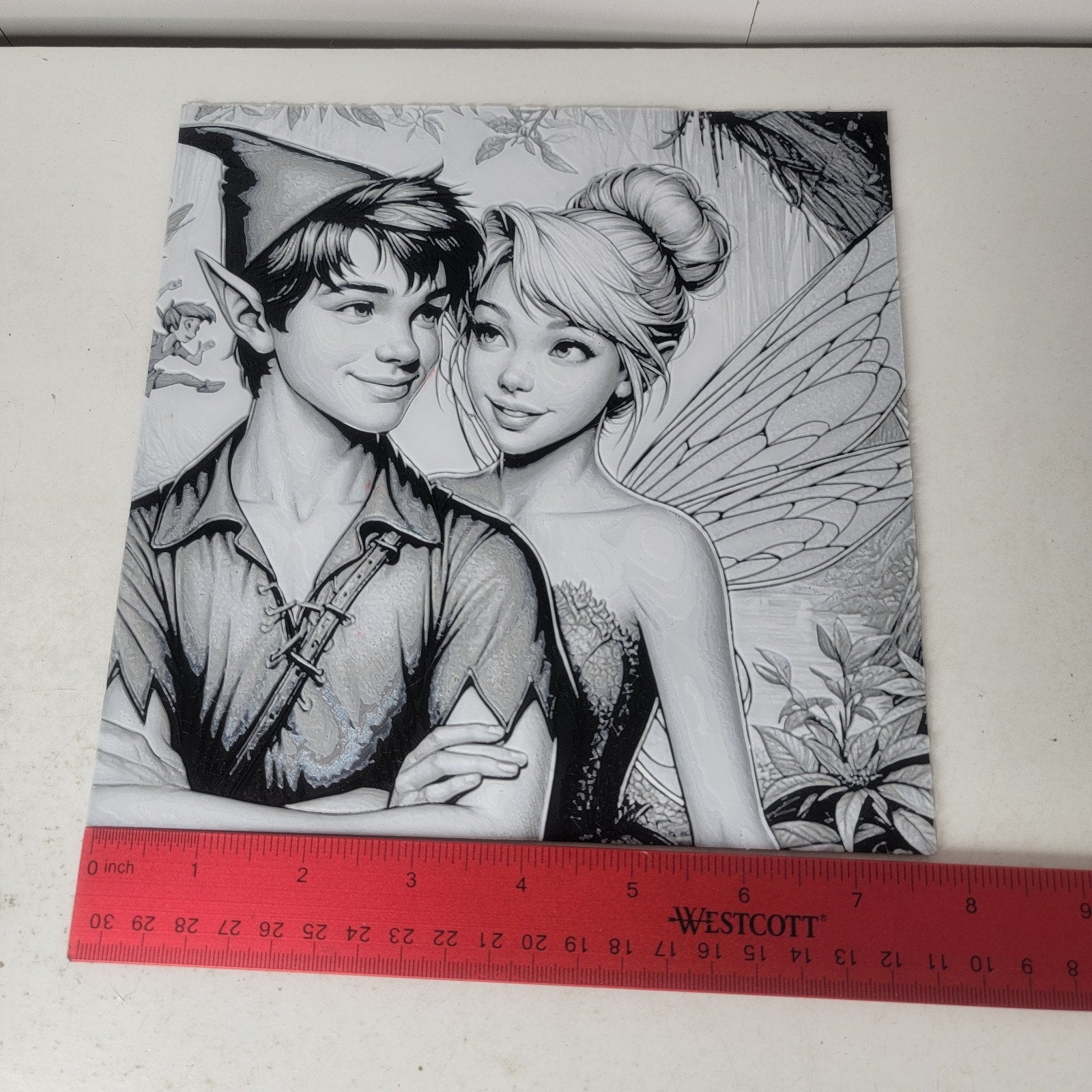 3D Printed Peter Pan And Tinker Bell Portrait Wall Art Plaque By LMP Creations