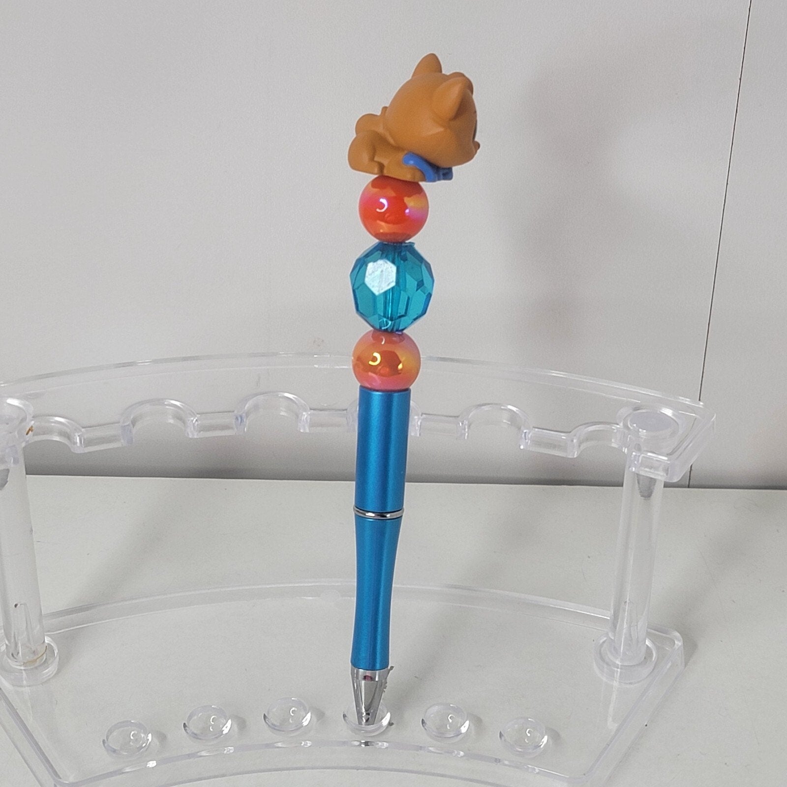 Disney Doorables Beaded Pen Toulouse from Aristocats Movie Orange Kitten
