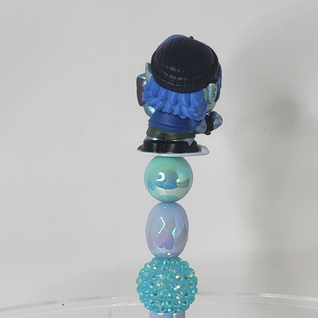 Disney Pixar Onward Barley Lightfoot Doorables Pen Handmade Beaded Elf Display