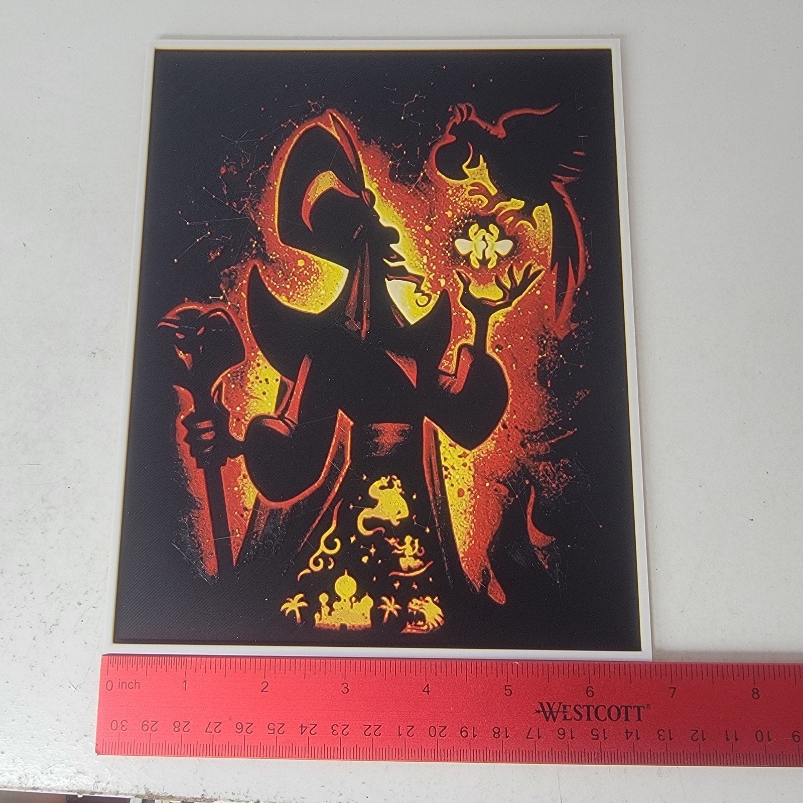 3D Printed Jafar from Aladdin Silhouette Wall Art Plaque By LMP Creations