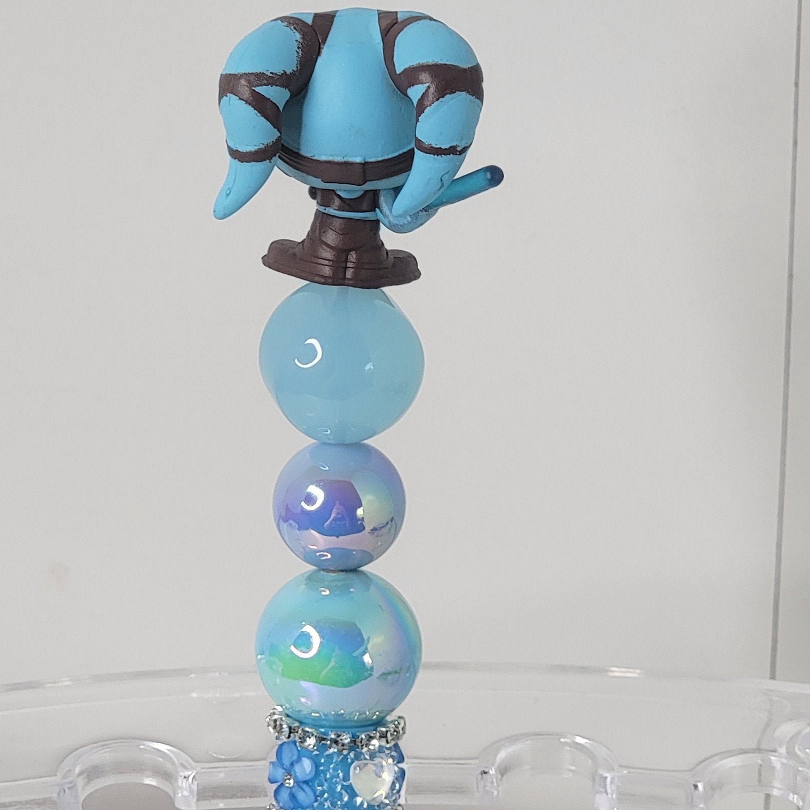 Aayla Secura Beaded Pen Star Wars Disney Doorables Galaxy Peek Handmade Topper