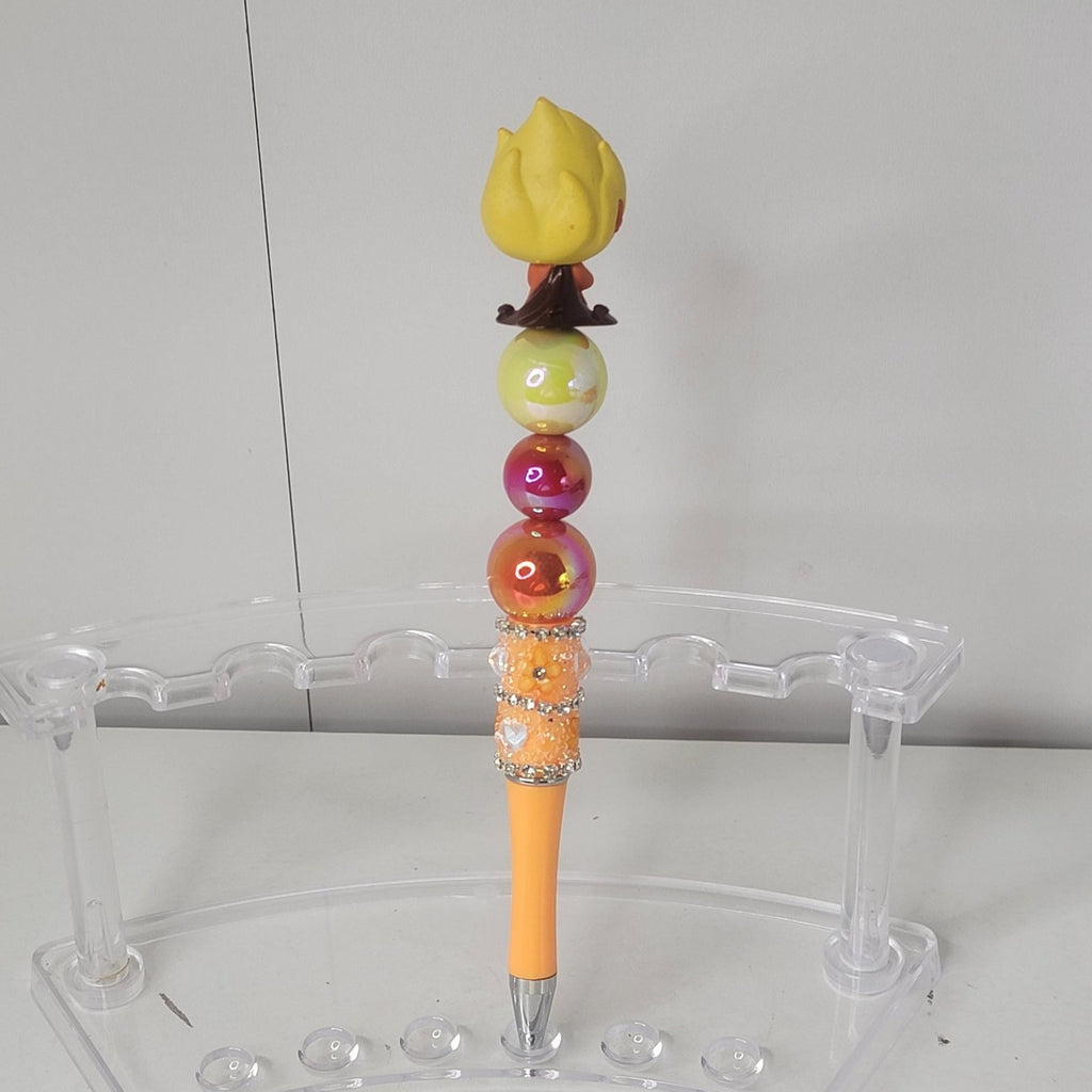 Hades Disneyana Pen 7.5in Orange Beaded Figurine Ink Collectible