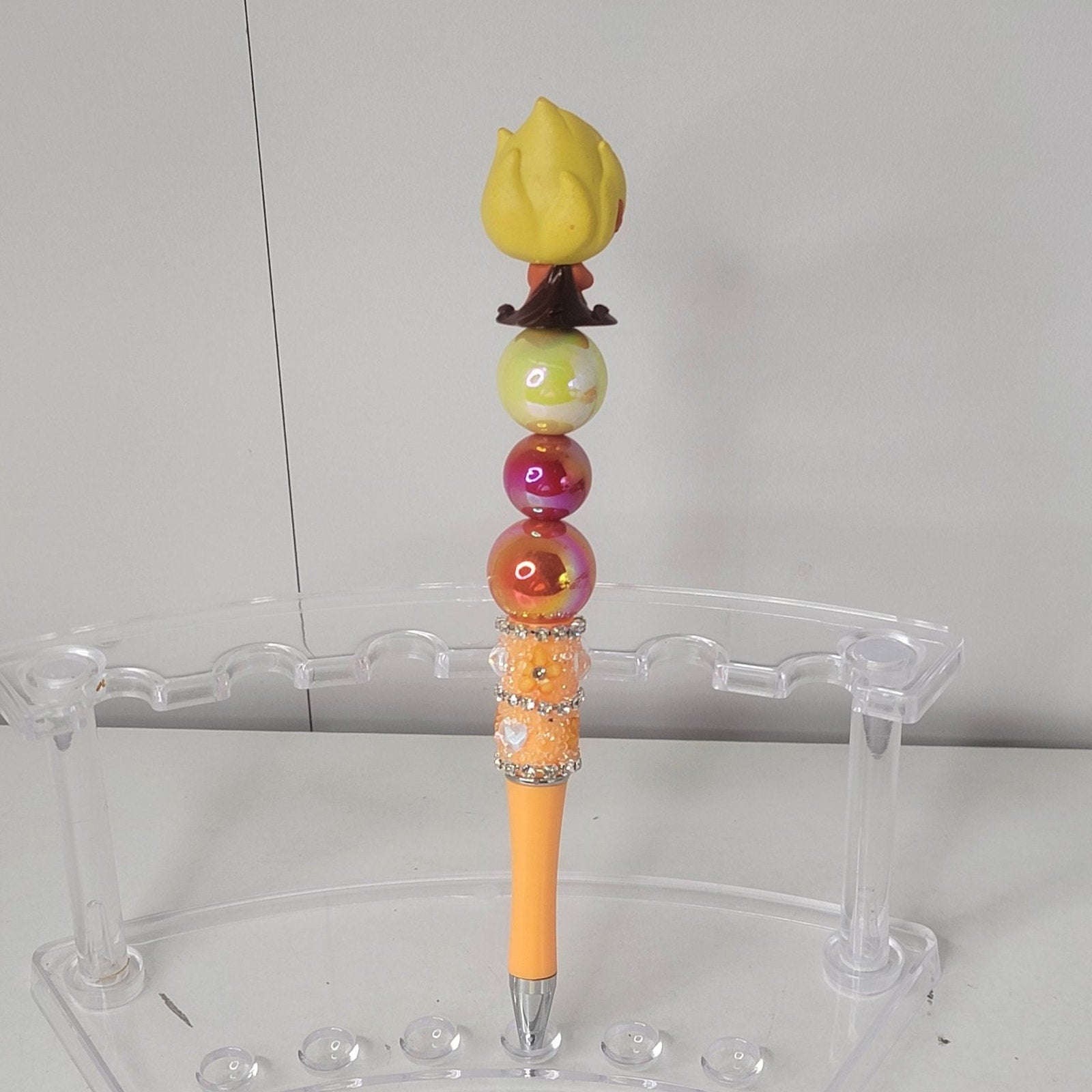 Hades Disneyana Pen 7.5in Orange Beaded Figurine Ink Collectible