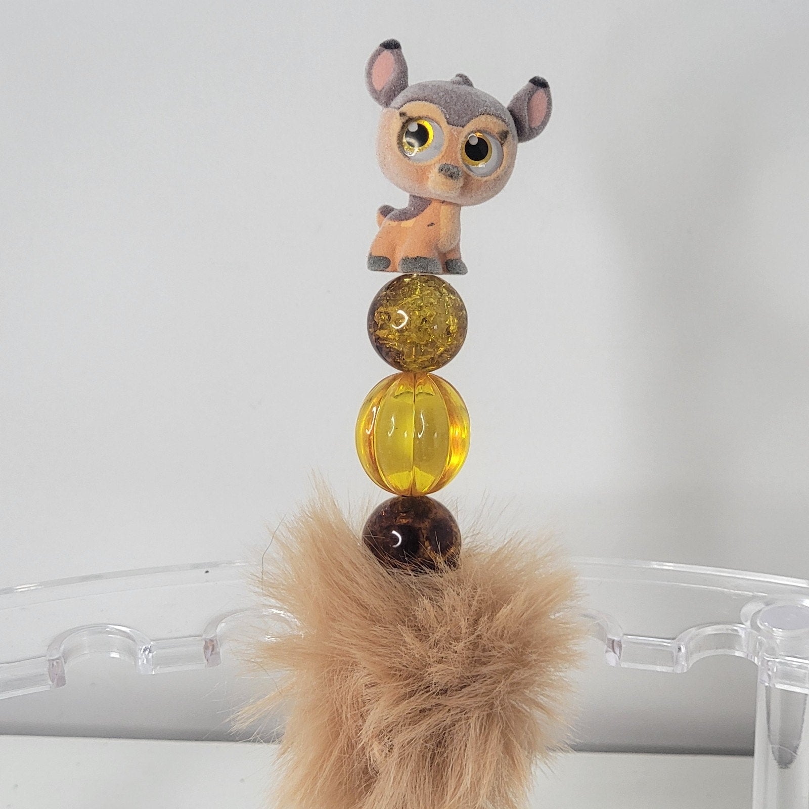 Disney Bambi Doorables Pen Handmade Beaded Woodland Deer Gift Display Feather