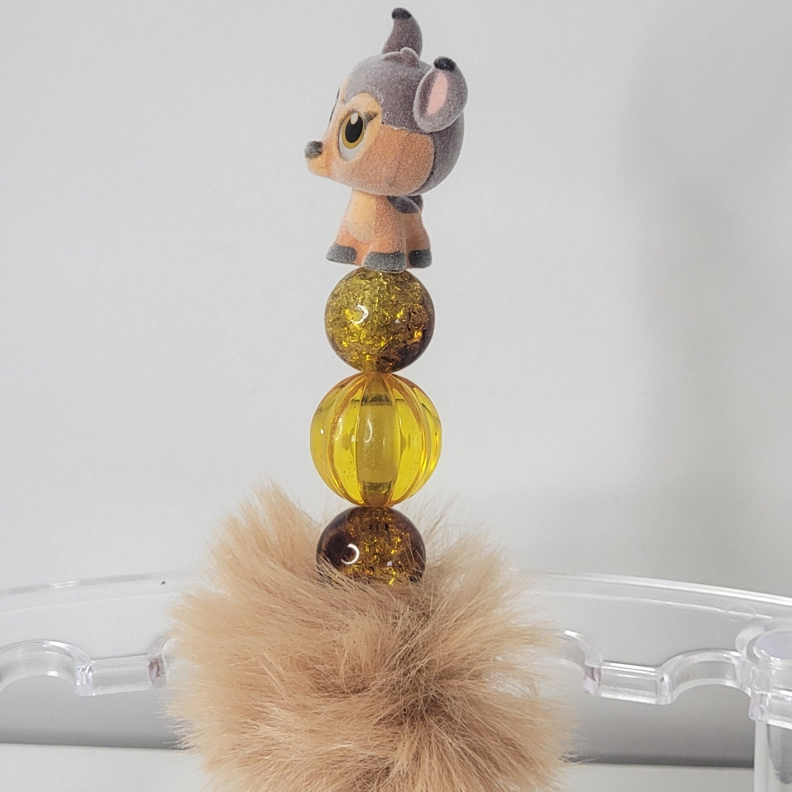Disney Bambi Doorables Pen Handmade Beaded Woodland Deer Gift Display Feather