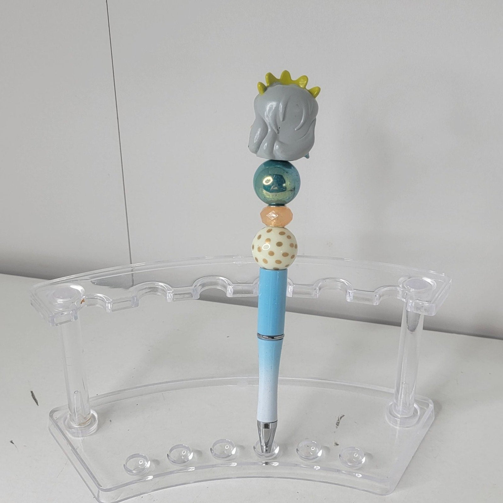 Disney Poseidon Disneyana Pen Blue Gradient with Beads and Figurine