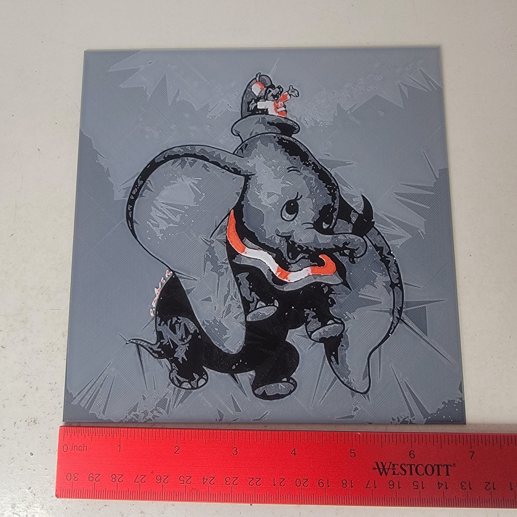 3D Printed Dumbo Silhouette Wall Art Plaque By LMP Creations