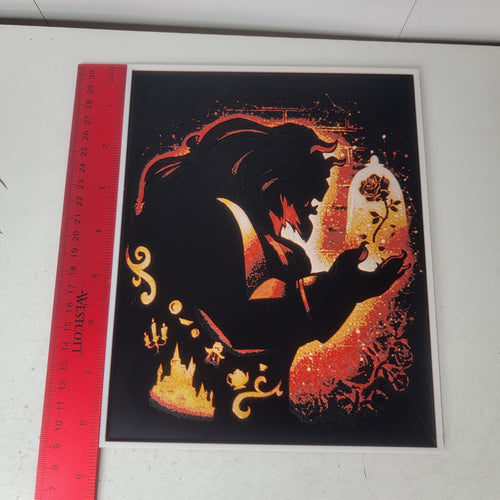 3D Printed Beauty And Beast Silhouette Wall Art Plaque By LMP Creations