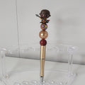 Disneyana Black Panther Character Pen 7.5in Gold Red Plastic Ink Collectible