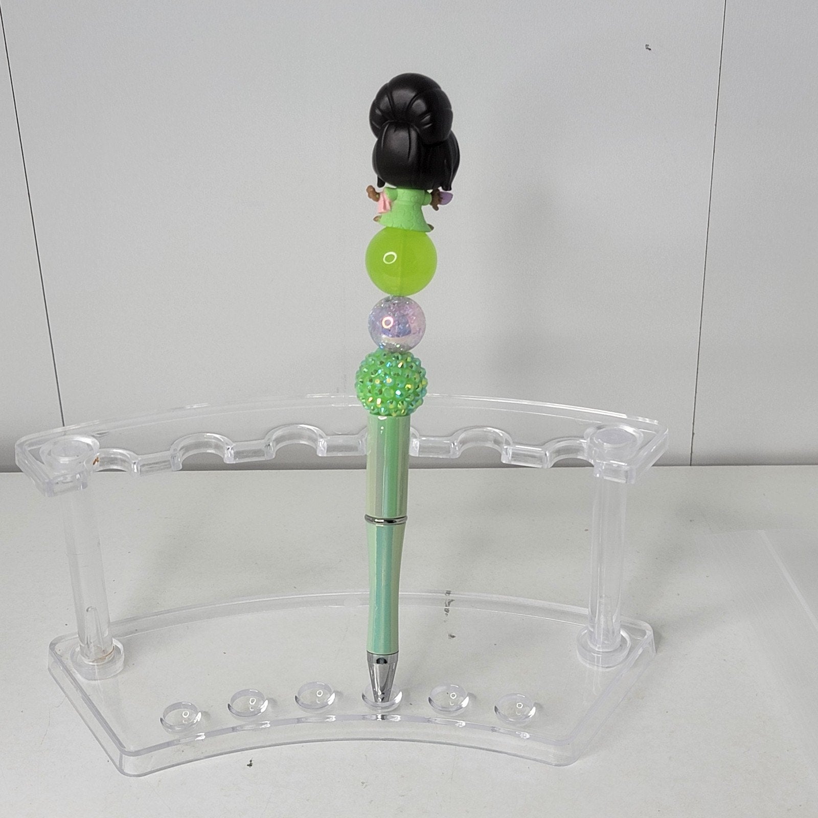 Handmade Disney Fru Fru Zootopia Pen Beaded Glitter Writing Gift Green Color