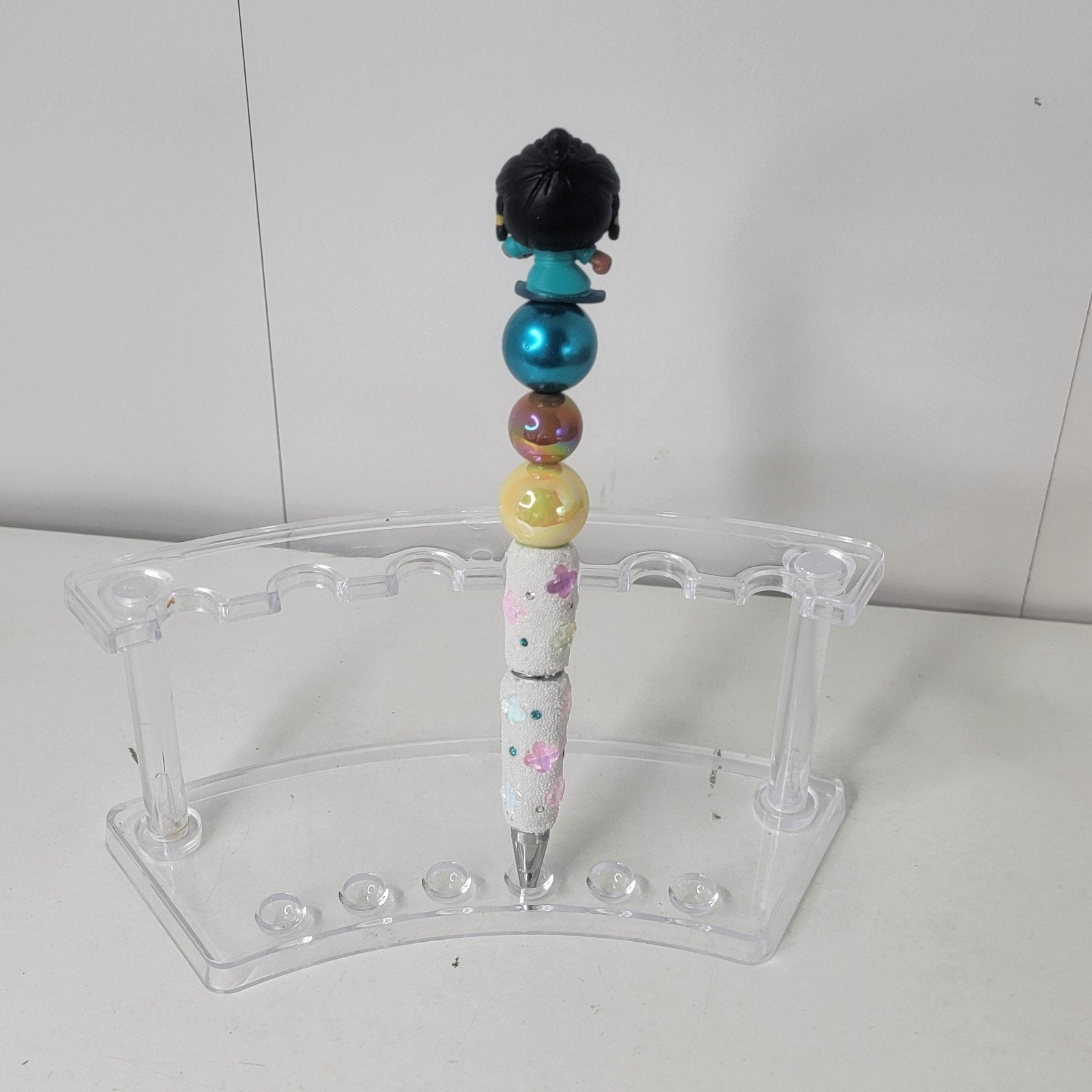 Disney Doorables Young Raya Pen Handmade Beaded Collectible Floral Gems Raya