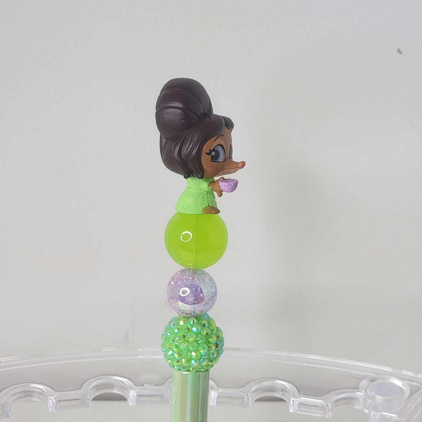 Handmade Disney Fru Fru Zootopia Pen Beaded Glitter Writing Gift Green Color