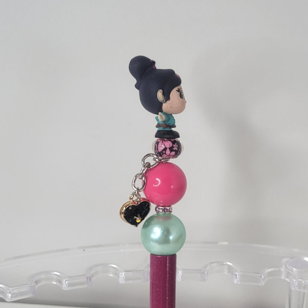 Disney Wreck It Ralph Vanellope Doorables Pen Handmade Beaded Candy Gift Display