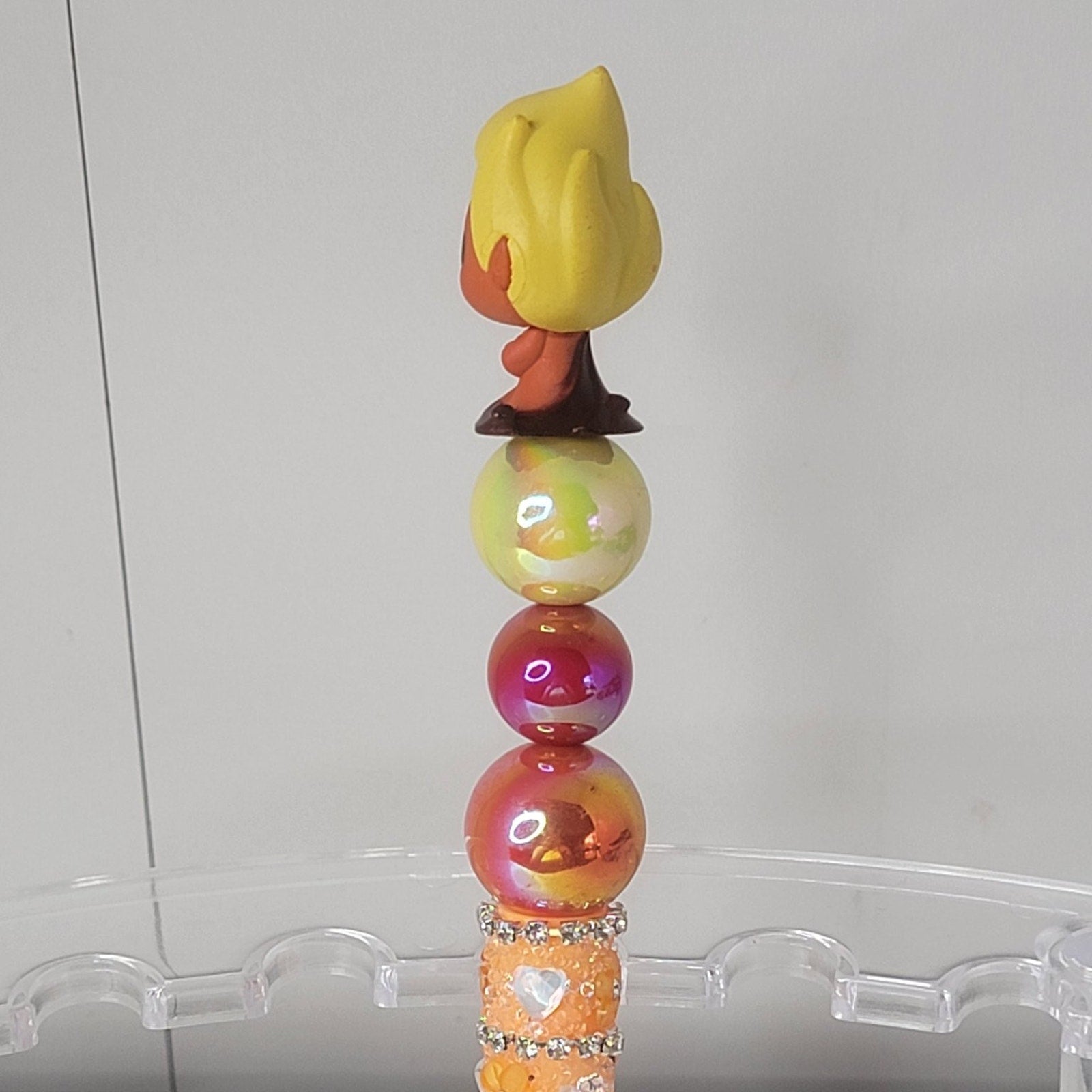 Hades Disneyana Pen 7.5in Orange Beaded Figurine Ink Collectible