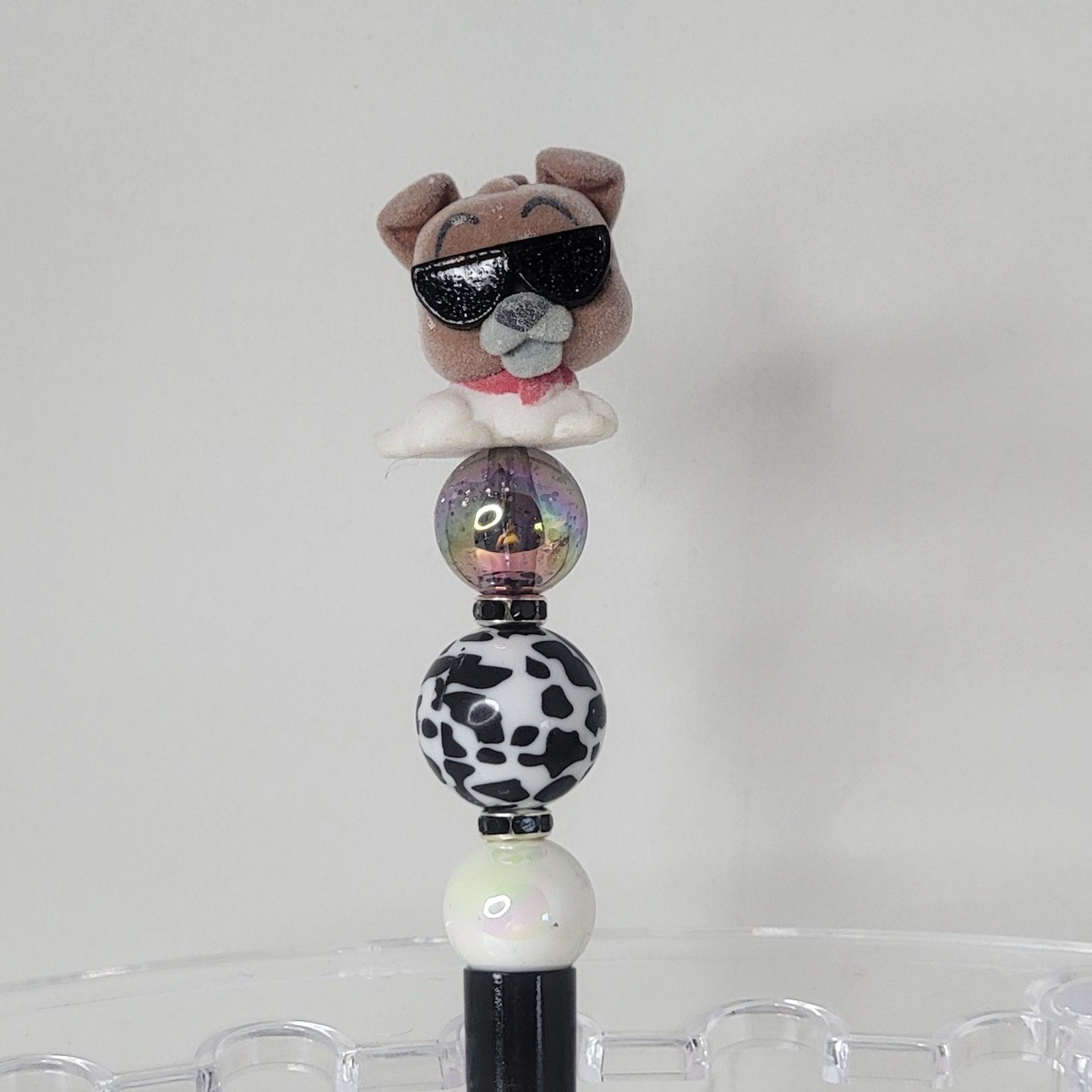 Disneyana Dodger Dog Pen 6.5 Inch Black White Beads Ink