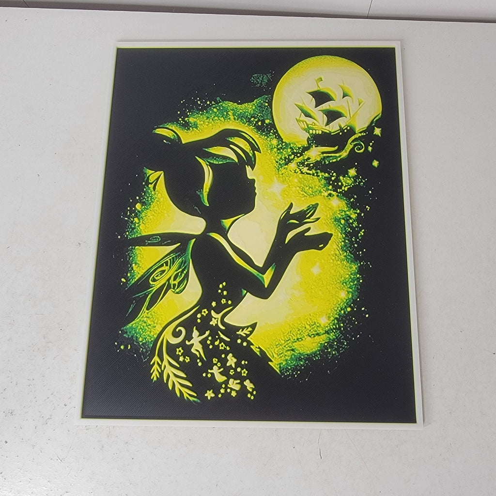 3D Printed Tinker Bell Silhouette Wall Art Plaque By LMP Creations Peter Pan