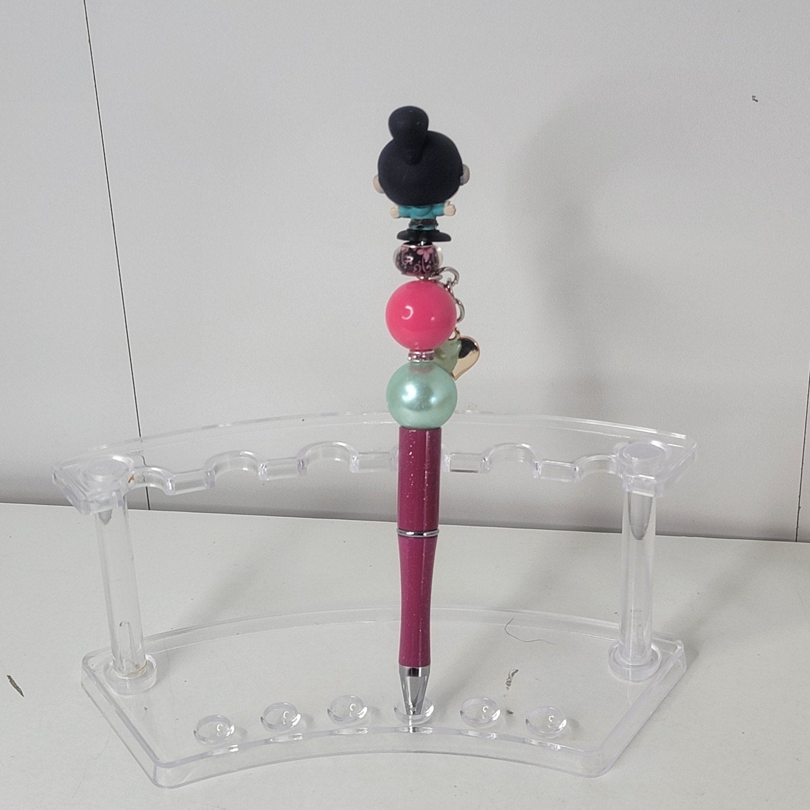Disney Wreck It Ralph Vanellope Doorables Pen Handmade Beaded Candy Gift Display